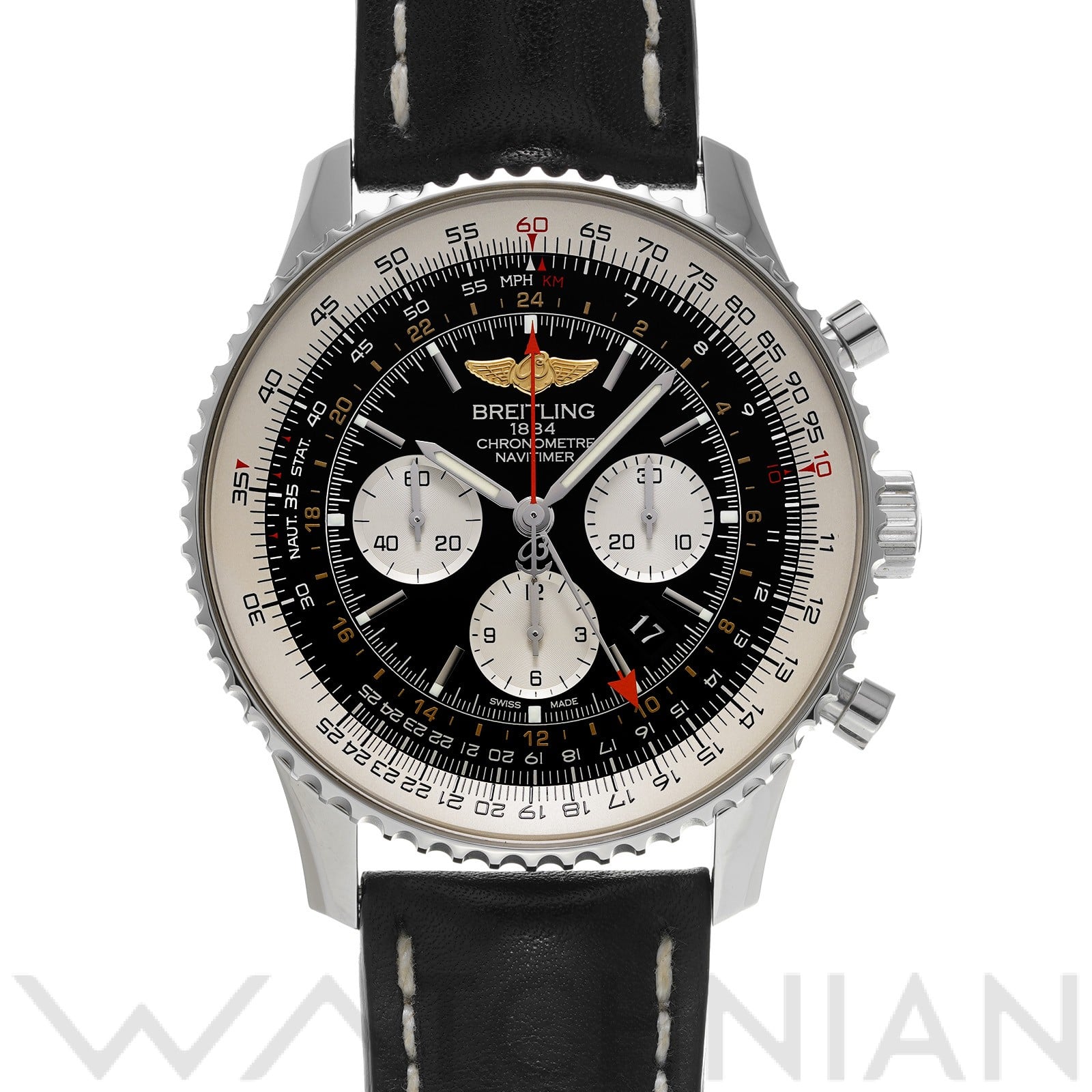 ナビタイマー GMT AB044121/BD24 ブラック/シルバー ブライトリング BREITLING メンズ 【中古】