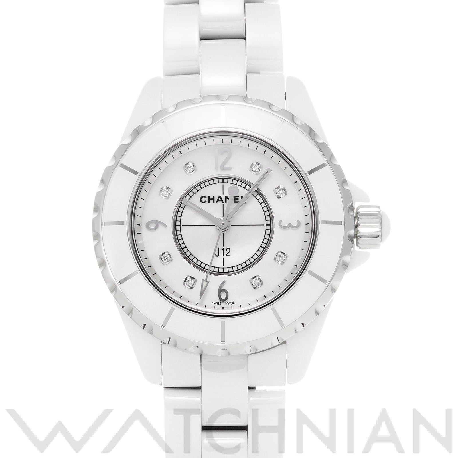 シャネル / CHANEL J12 33MM H3214 ホワイトシェル/ダイヤモンド レディース 時計 【中古】【wristwatch】
