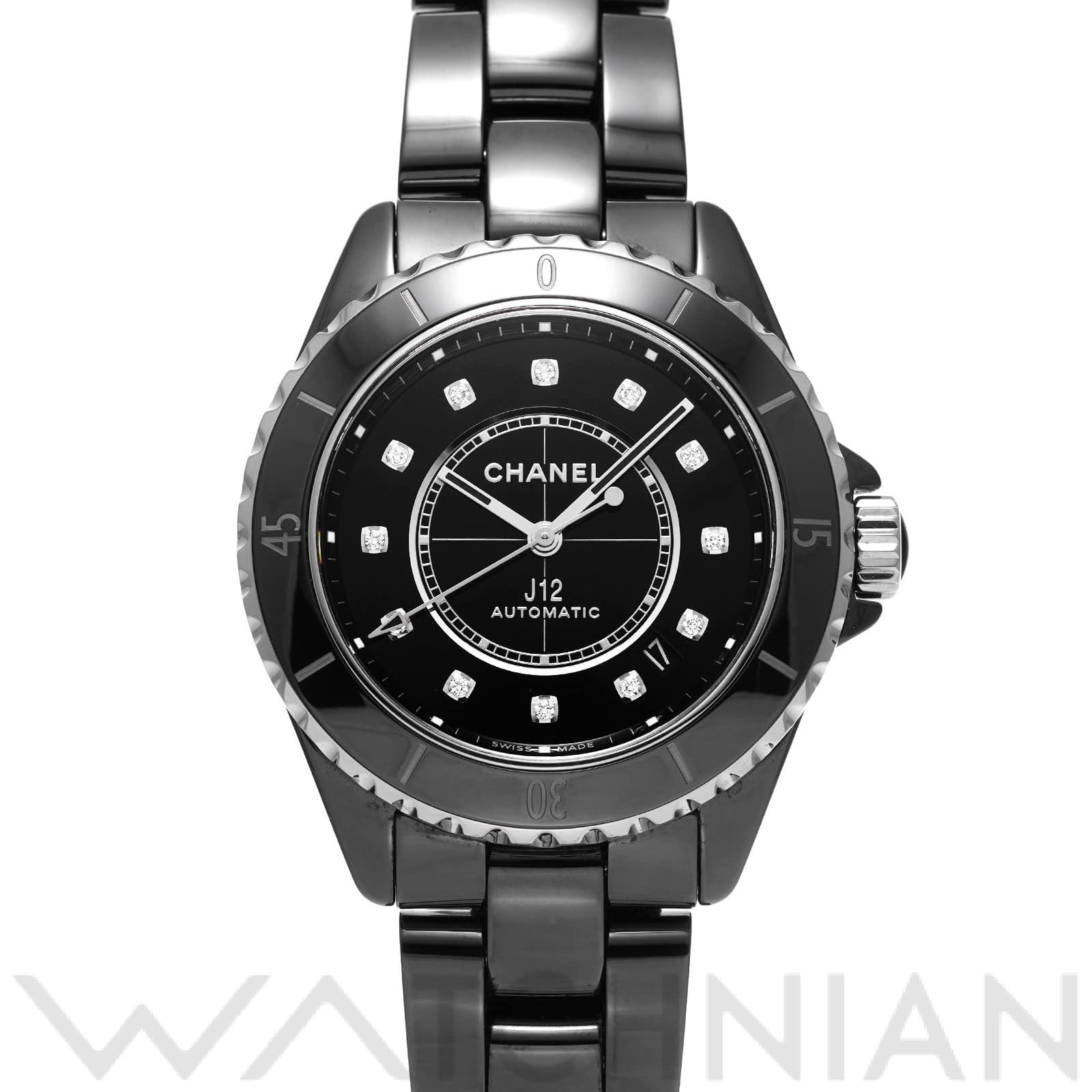 シャネル / CHANEL J12 キャリバー12.1 38MM H5702 ブラックラッカー/ダイヤモンド メンズ 時計 【中古】【wristwatch】