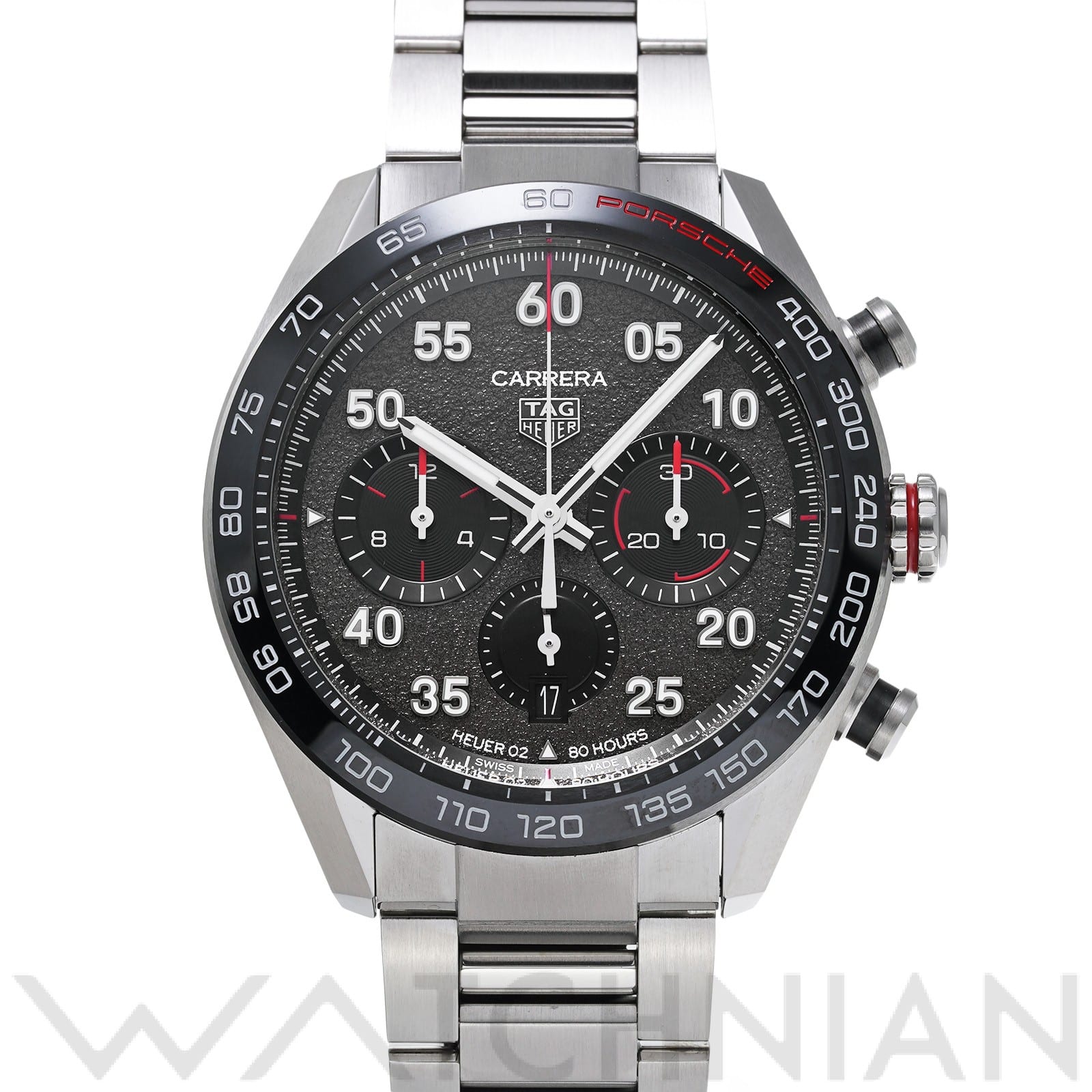 タグ ホイヤー / TAG HEUER カレラ キャリバーホイヤー02 クロノグラフ ポルシェ CBN2A1F.BA0643 グレー/ブラック メンズ 時計 【中古】【wristwatch】