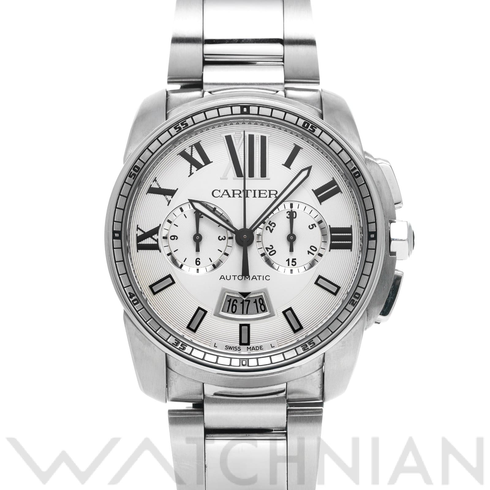 カルティエ / CARTIER カリブル ドゥ カルティエ クロノグラフ W7100045 シルバー メンズ 時計 【中古】【wristwatch】