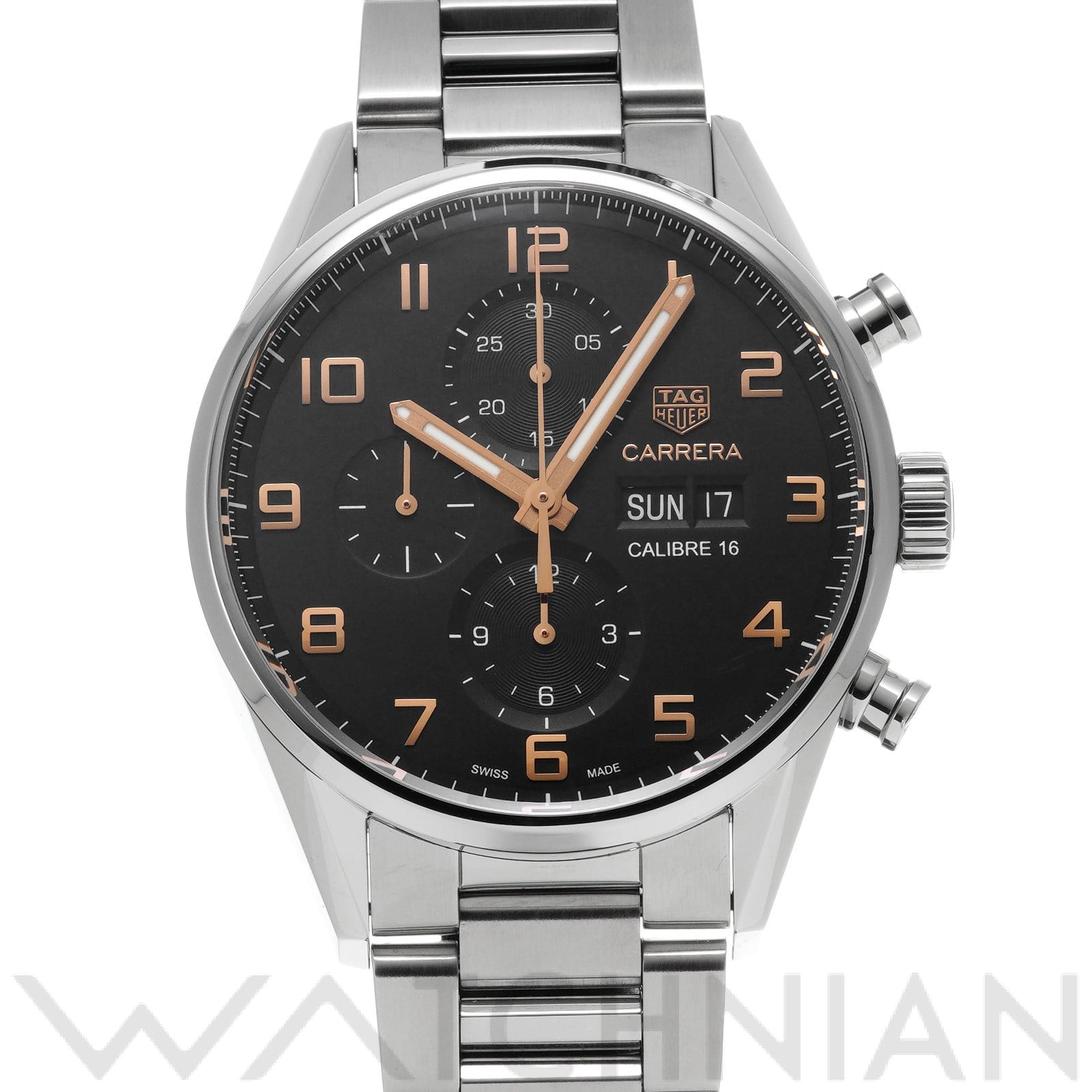 タグ ホイヤー / TAG HEUER カレラ キャリバー16 クロノグラフ デイデイト CV2A1AB.BA0738 ブラック メンズ 時計 【中古】【wristwatch】
