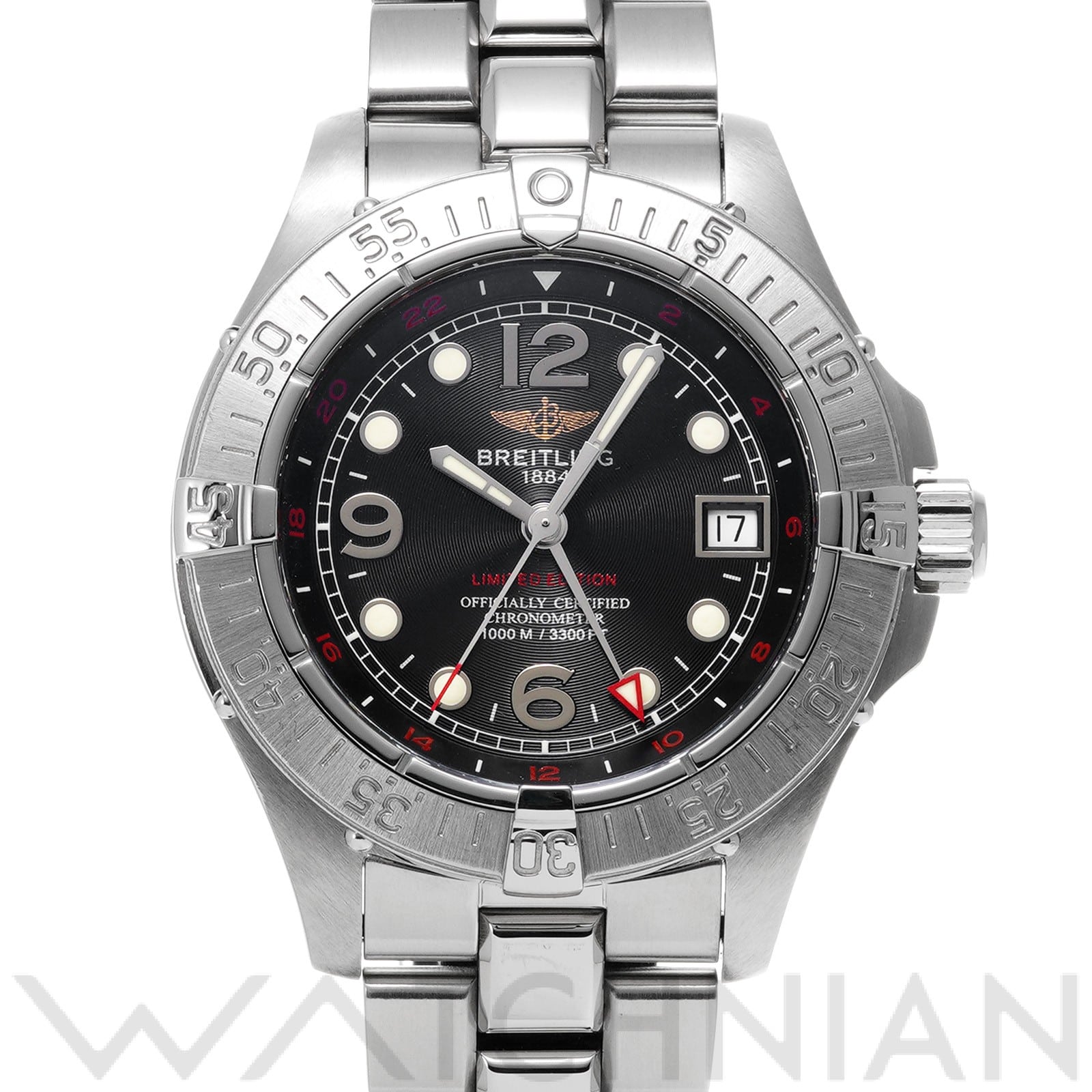 ブライトリング / BREITLING スーパーオーシャン GMT リミテッド A326B05PFA ブラック メンズ 時計 【中古】【wristwatch】