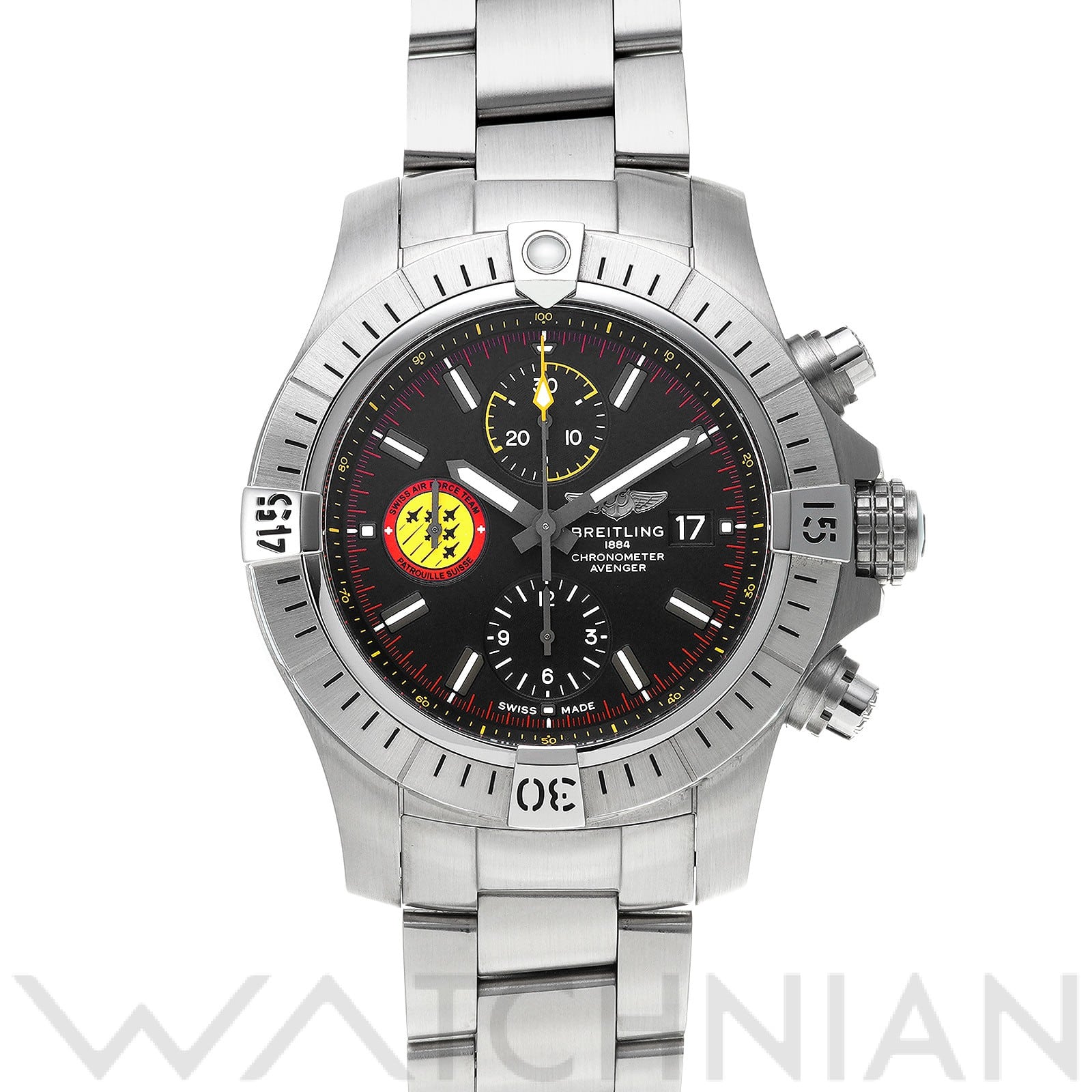 ブライトリング / BREITLING アベンジャー クロノグラフ 45 スイスエアフォースチーム リミテッド A133171A1B1X1 ブラック メンズ 時計 【中古】【wristwatch】