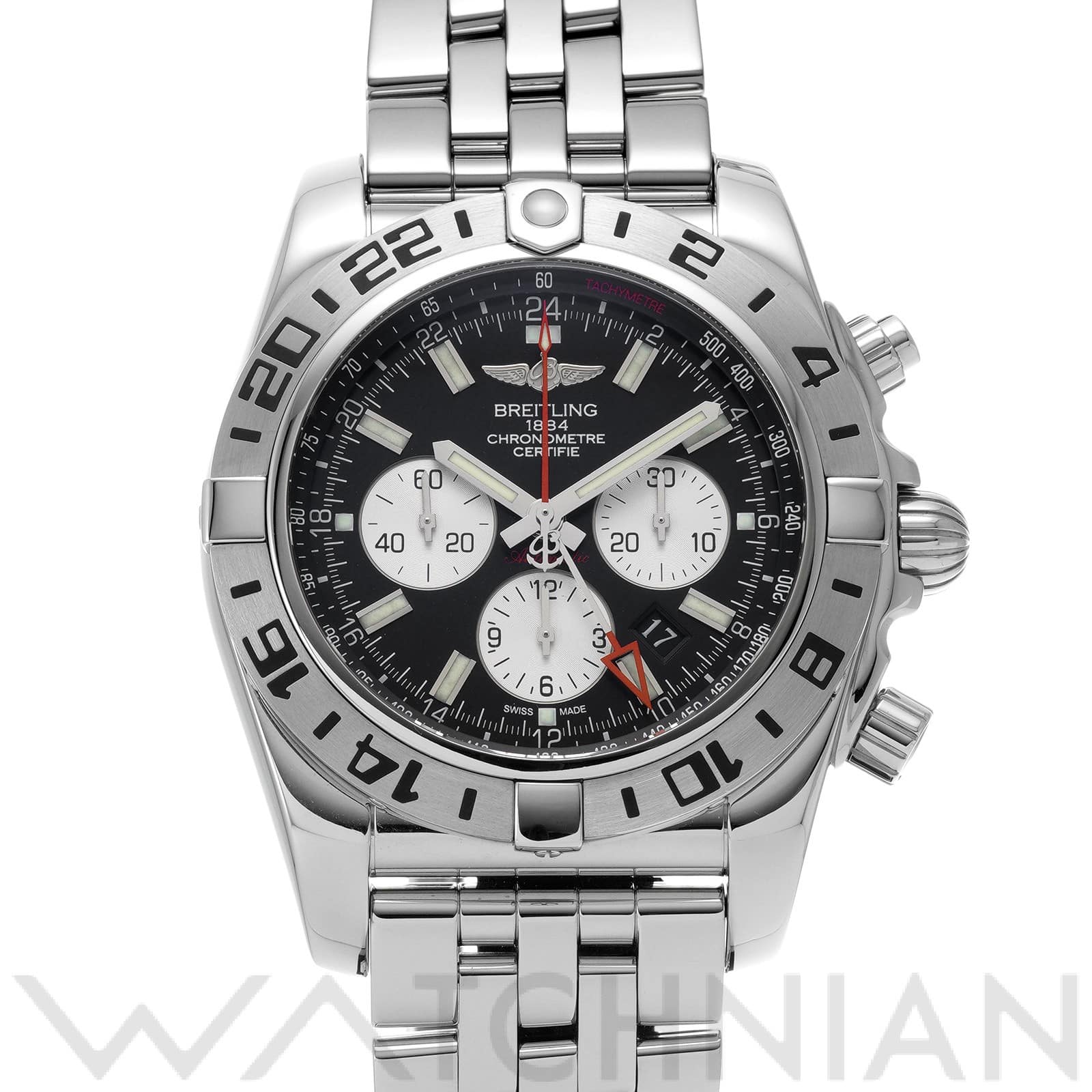 ブライトリング / BREITLING クロノマット GMT AB0413B9/BD17 ブラック/シルバー メンズ 時計 【中古】【wristwatch】