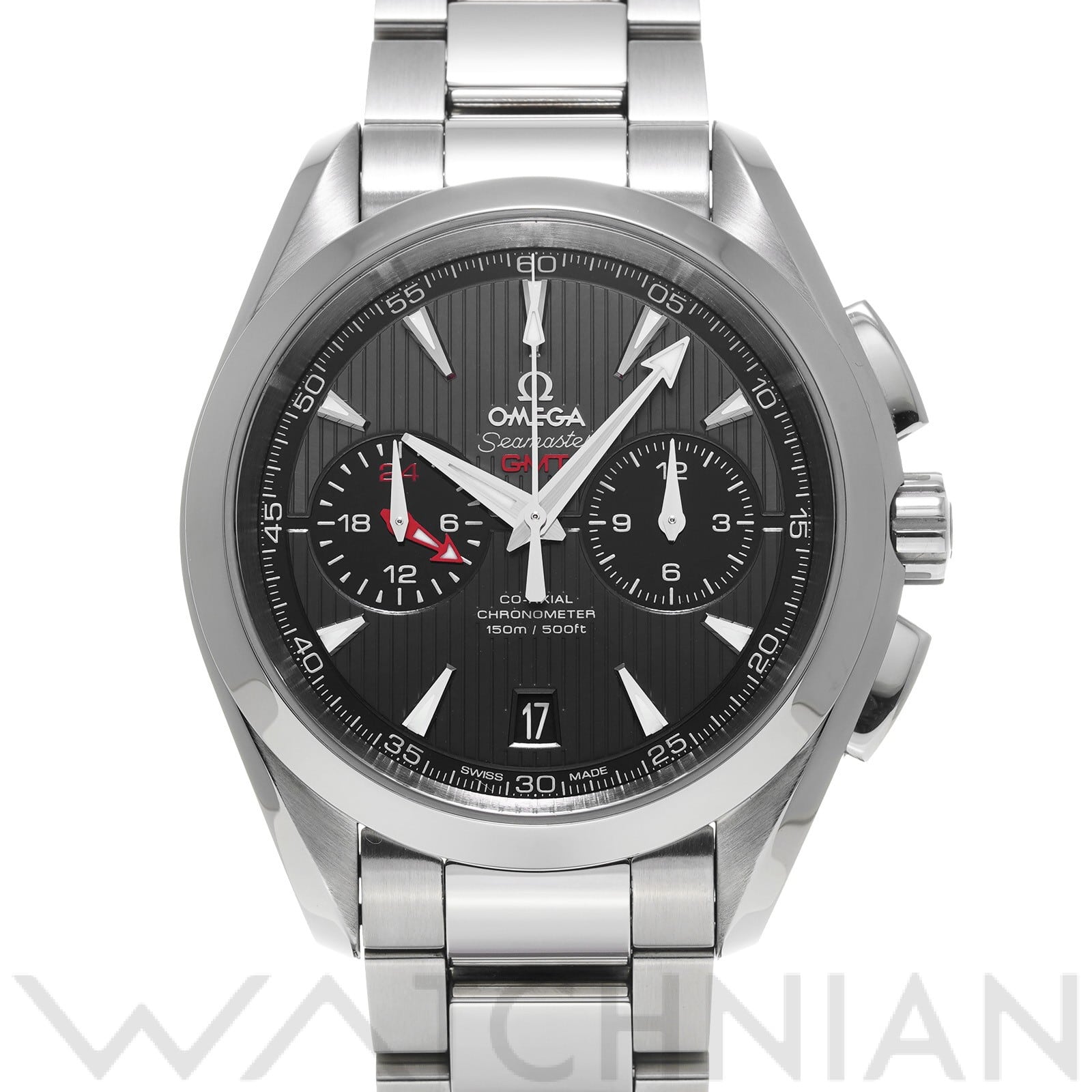 オメガ / OMEGA シーマスター アクアテラ コーアクシャル GMT クロノグラフ 231.10.43.52.06.001 グレー/ブラック メンズ 時計 【中古】【wristwatch】