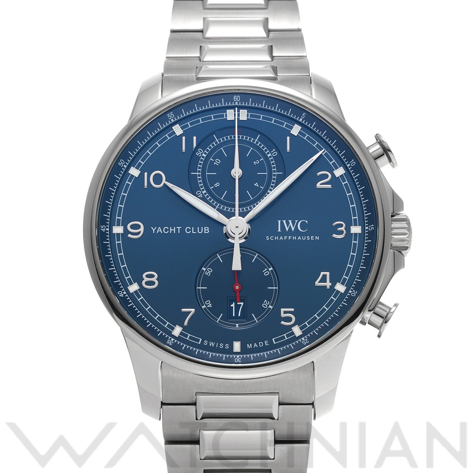 IWC ポルトギーゼ ヨットクラブ クロノグラフ IW390701 ブルー メンズ 時計 【中古】【wristwatch】
