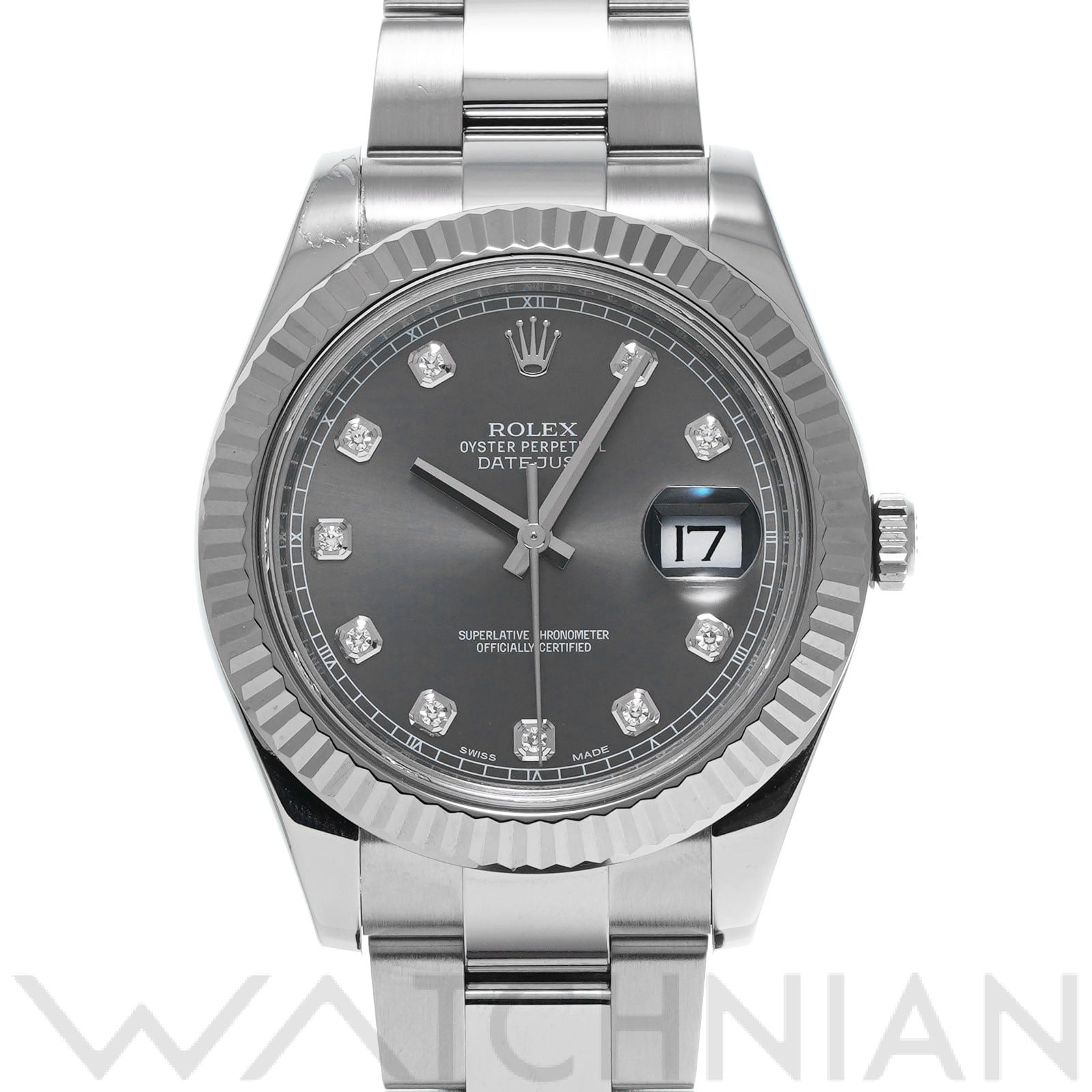 ロレックス デイトジャストII 116334G グレー/ダイヤモンド メンズ 時計 【中古】【wristwatch】