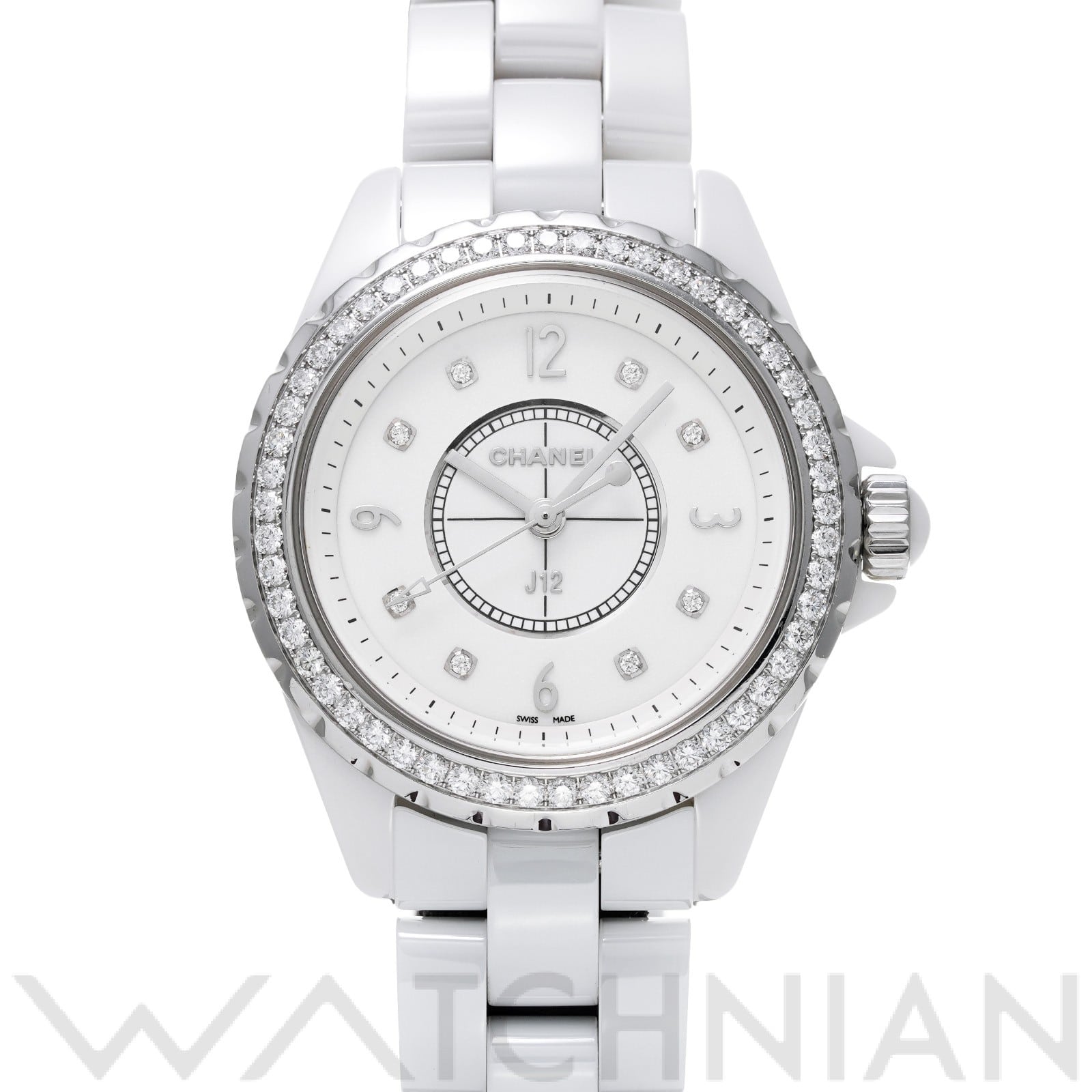シャネル / CHANEL J12 33MM H3110 ホワイト/ダイヤモンド レディース 時計 【中古】【wristwatch】