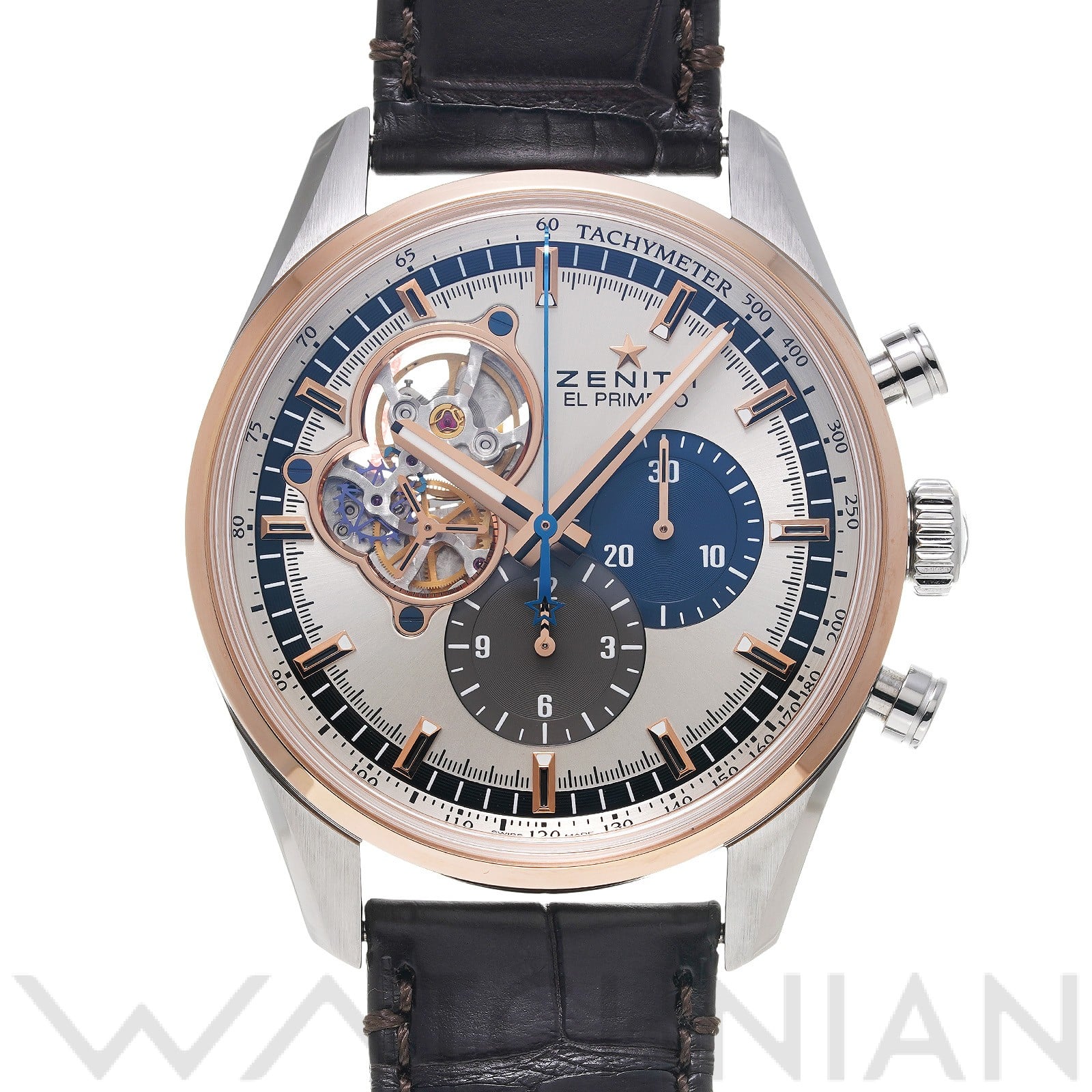 クロノマスター エル・プリメロ オープン 51.2080.4061/69.C494 シルバー ゼニス ZENITH メンズ 【中古】