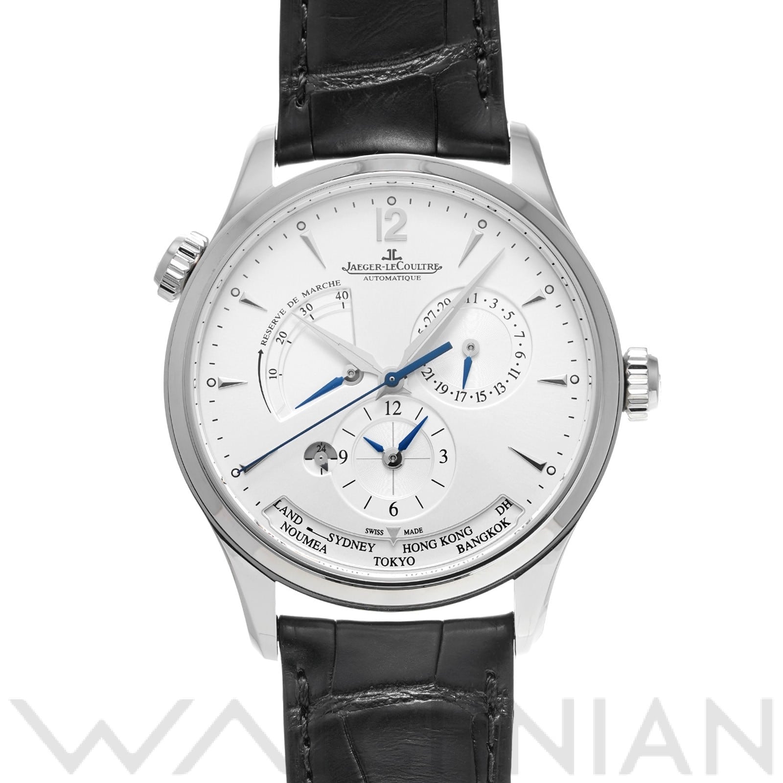 ジャガー ルクルト マスター ジオグラフィーク 39 Q1428421 シルバー メンズ 時計 【中古】【wristwatch】