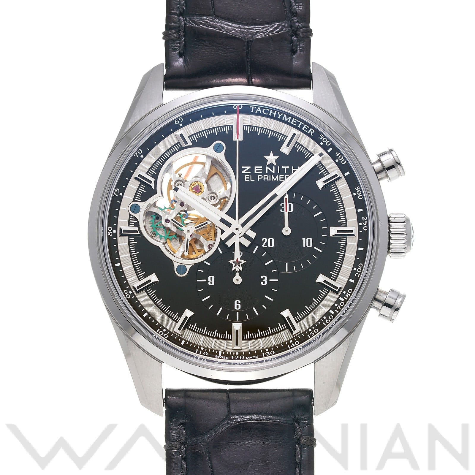 クロノマスター エル・プリメロ オープン 03.2040.4061/21.C496 ブラック ゼニス ZENITH メンズ 【中古】
