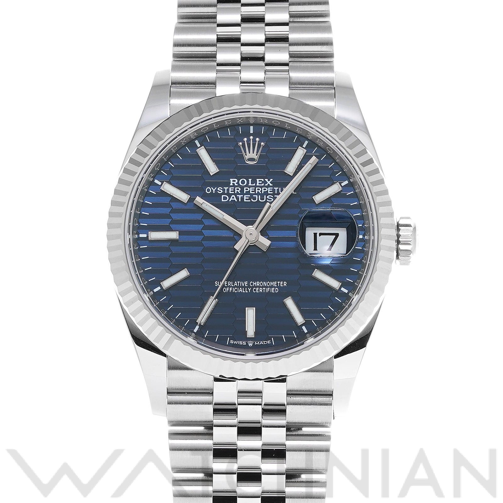 ロレックス デイトジャスト 36 126234 ブライトブルー フルーテッドモチーフ メンズ 時計 【未使用】【wristwatch】