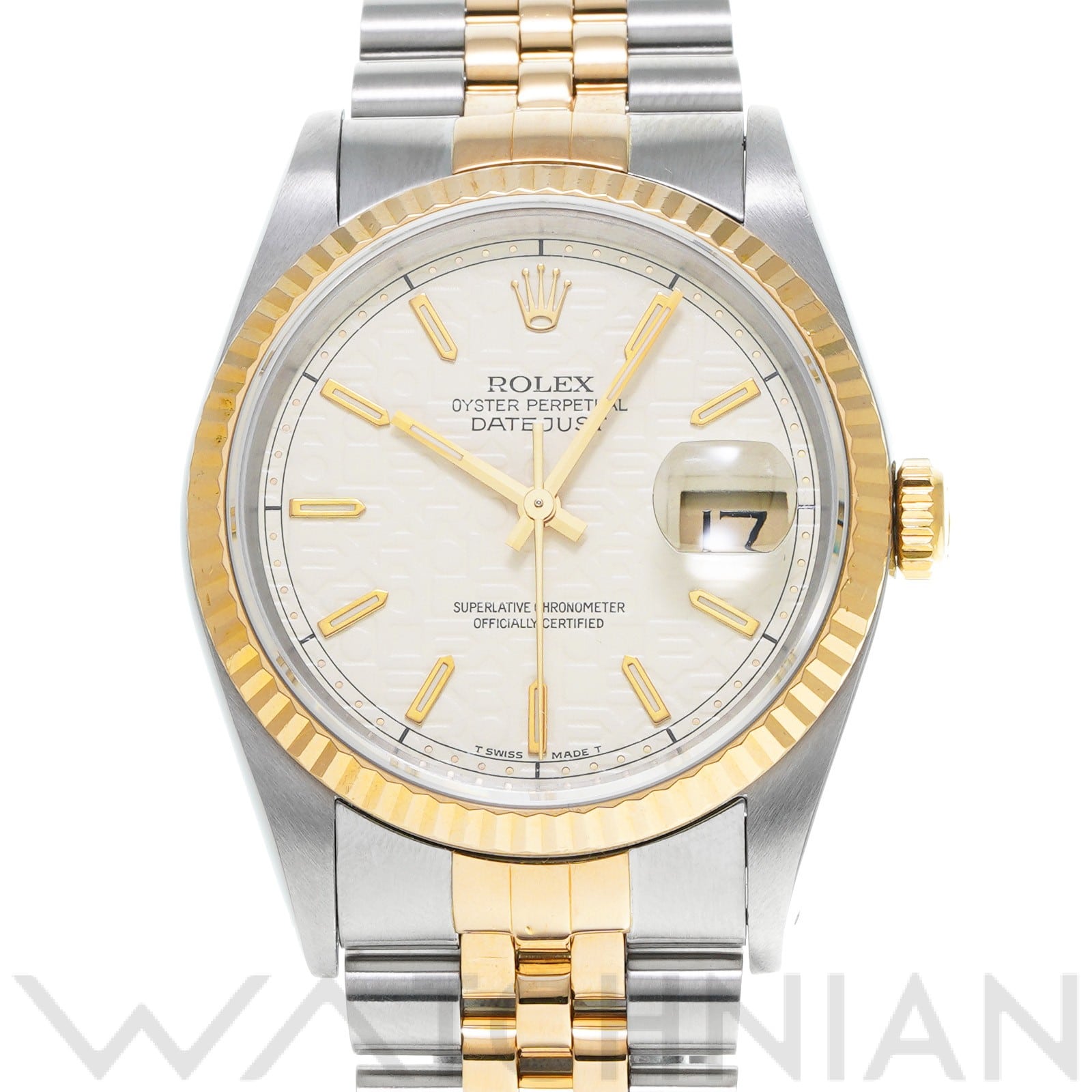 ロレックス デイトジャスト 16233 アイボリーコンピュータ メンズ 時計 【中古】【wristwatch】