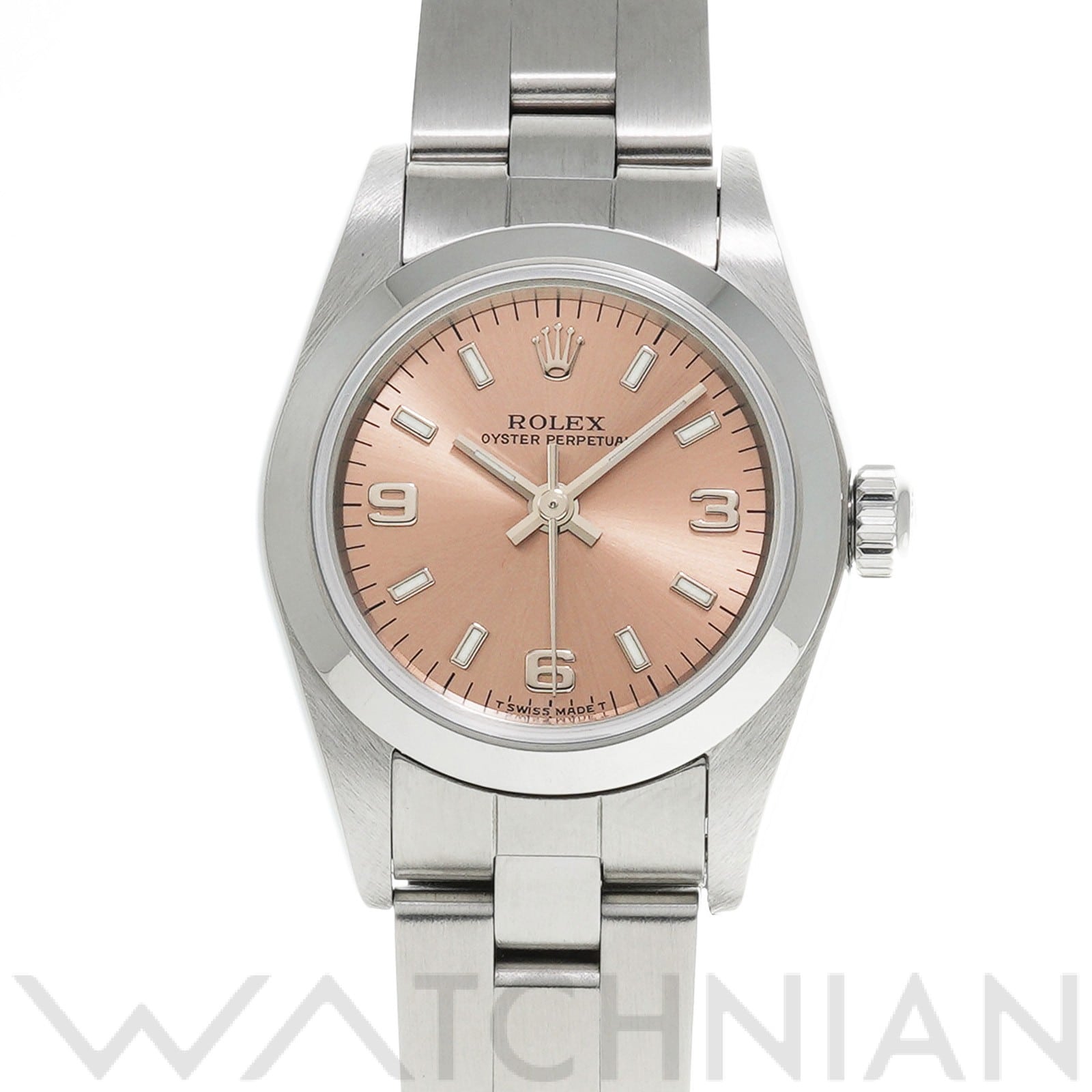 オイスターパーペチュアル 24 76080 A番(1999年頃製造) ピンク ロレックス ROLEX レディース 【中古】