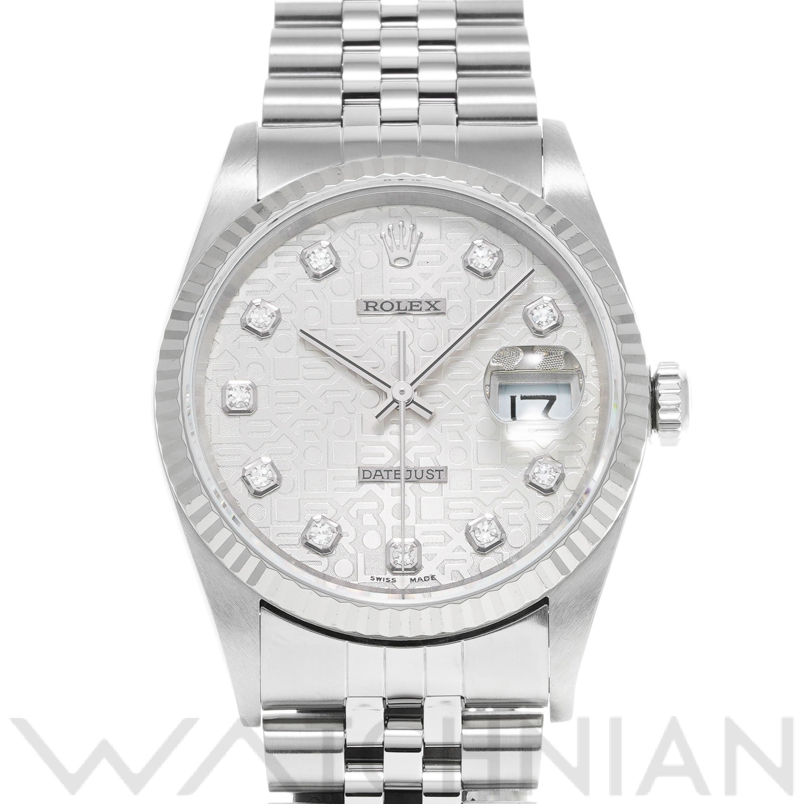 ロレックス デイトジャスト 16234G シルバーコンピュータ/ダイヤモンド メンズ 時計 【中古】【wristwatch】