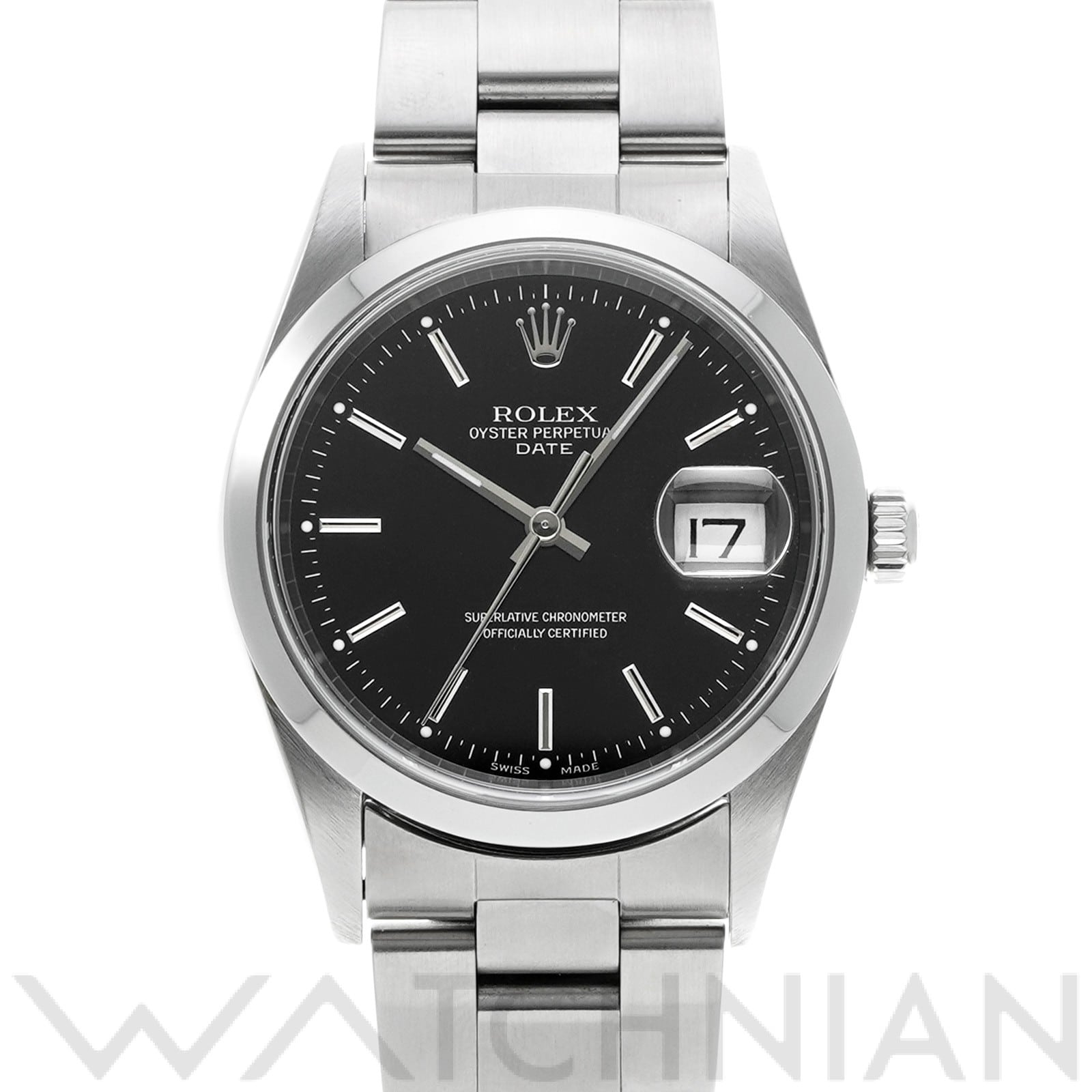 ロレックス オイスターパーペチュアル デイト 34 15200 ブラック メンズ 時計 【中古】【wristwatch】