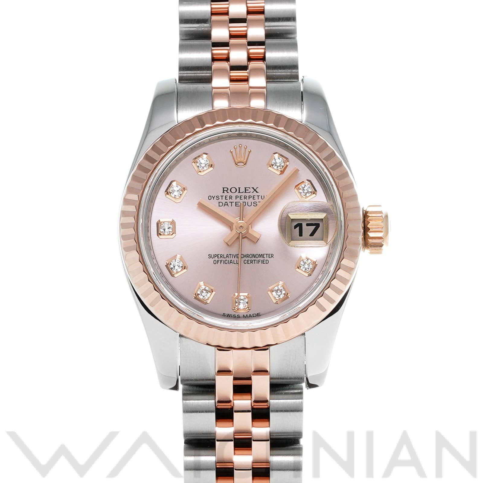 ロレックス レディ デイトジャスト 26 179171G ピンク/ダイヤモンド レディース 時計 【中古】【wristwatch】