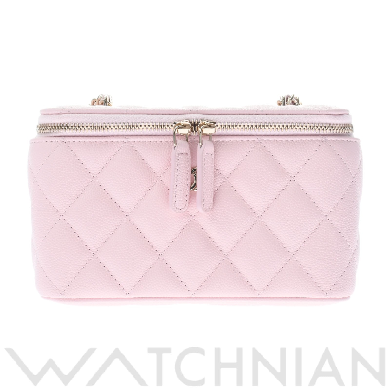 シャネル マトラッセ スモールヴァニティケース ピンク/ゴールド金具 AP1341 キャビアスキン レディース バッグ 【未使用】【bag】