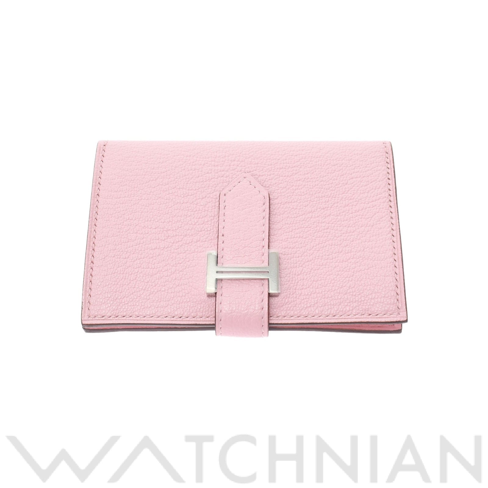 エルメス ベアン 名刺入れ ローズサクラ/パラジウム金具 シェーブル レディース 【新品】【other】
