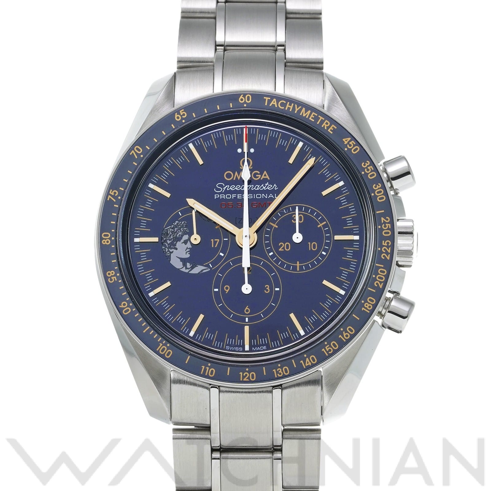 オメガ / OMEGA スピードマスター ムーンウォッチ プロフェッショナル アポロ17号 45th 311.30.42.30.03.001 ブルー メンズ 時計 【中古】【wristwatch】