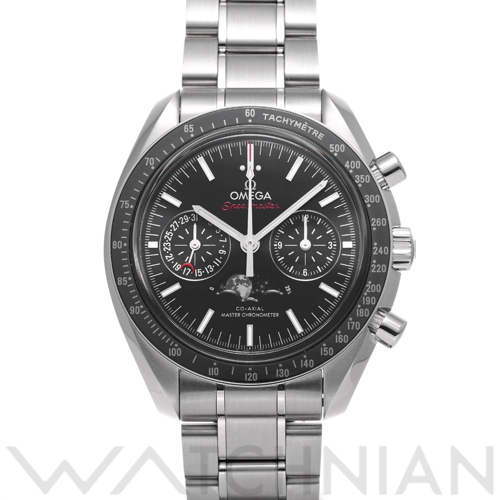 オメガ / OMEGA スピードマスター ムーンフェイズ コーアクシャル マスタークロノメーター 304.30.44.52.01.001 ブラック メンズ 時計 【中古】【wristwatch】