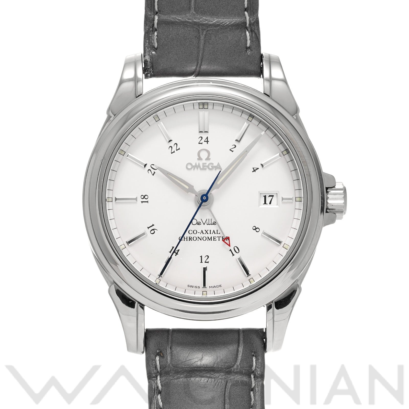 デ・ヴィル コーアクシャル GMT 4833.40.31 グレー オメガ OMEGA メンズ 【中古】