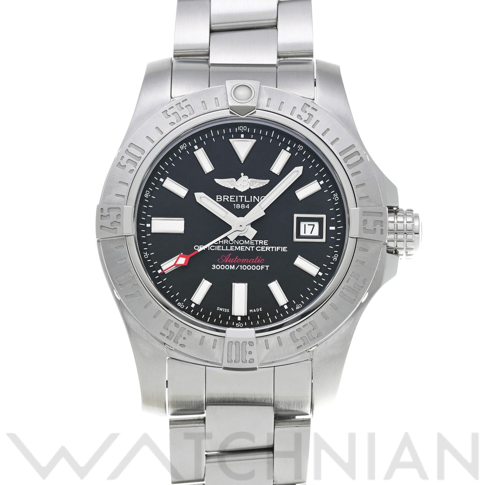 ブライトリング / BREITLING アベンジャーII シーウルフ A1733110/BC30 ブラック メンズ 時計 【中古】【wristwatch】