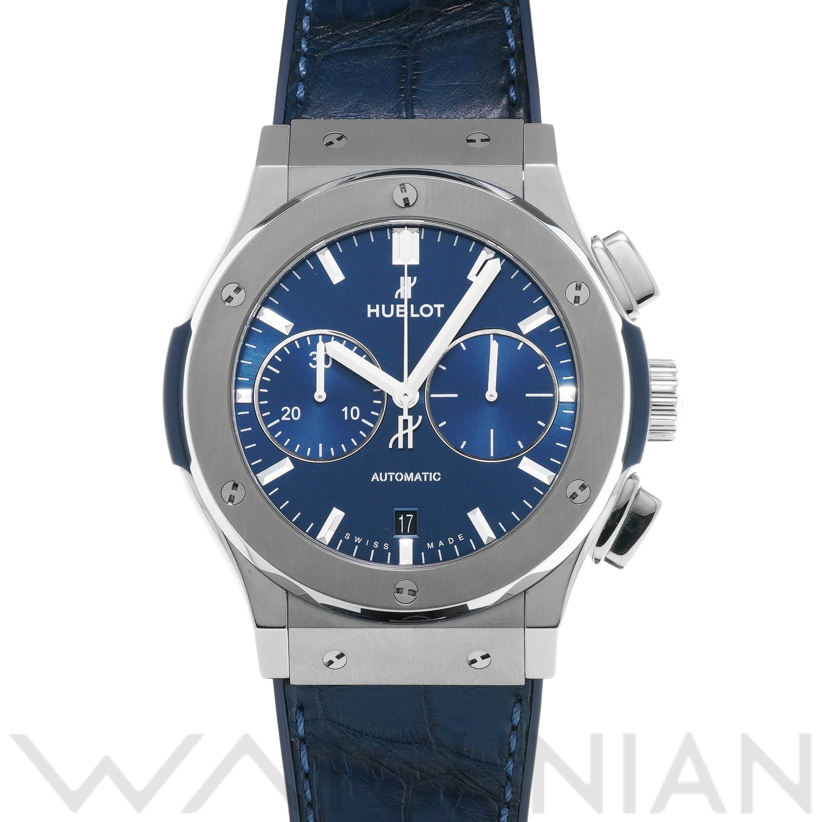 クラシックフュージョン クロノグラフ チタニウム ブルー 521.NX.7170.LR ブルー ウブロ HUBLOT メンズ 【中古】