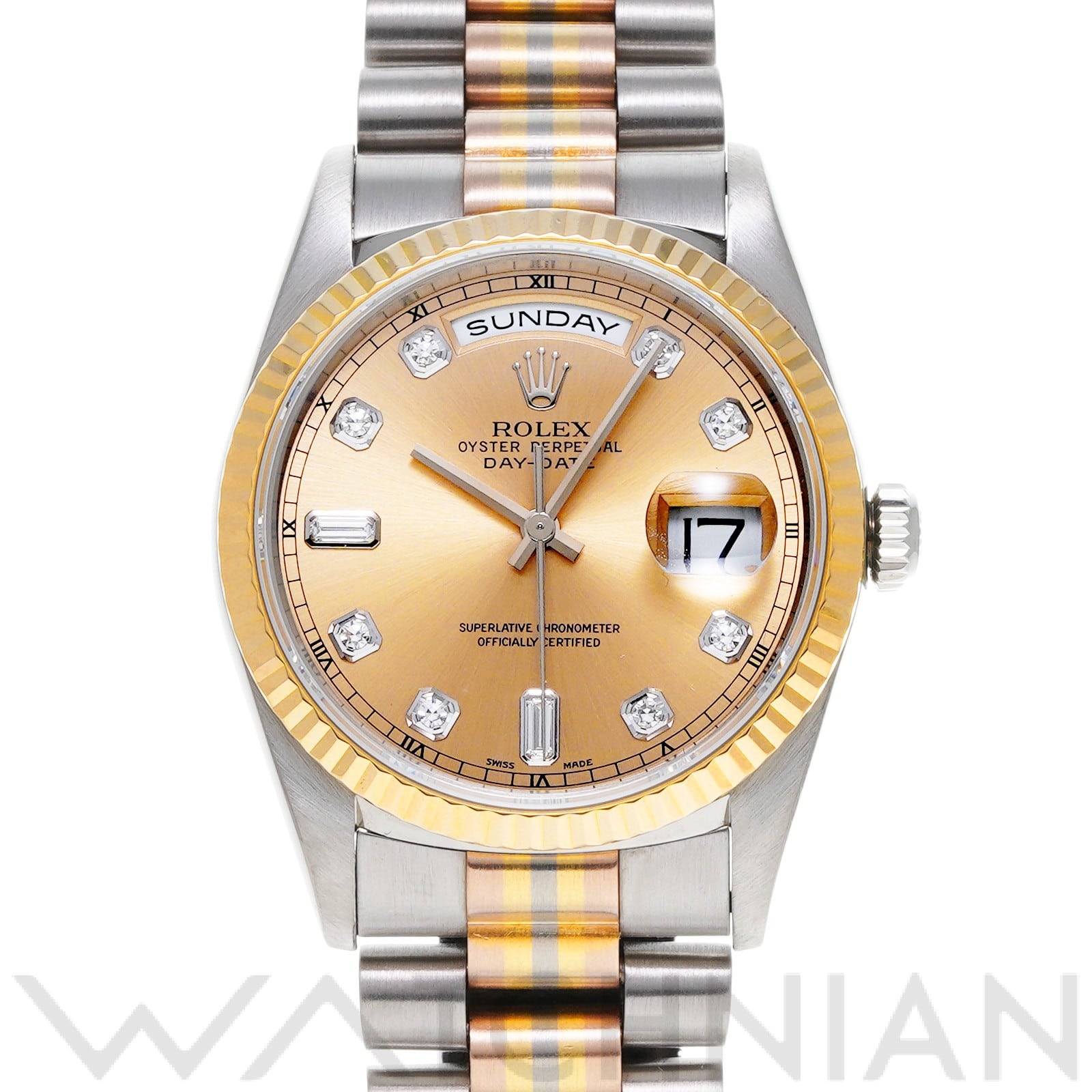 ロレックス デイデイト トリドール 18239BIC コパー/ダイヤモンド メンズ 時計 【中古】【wristwatch】