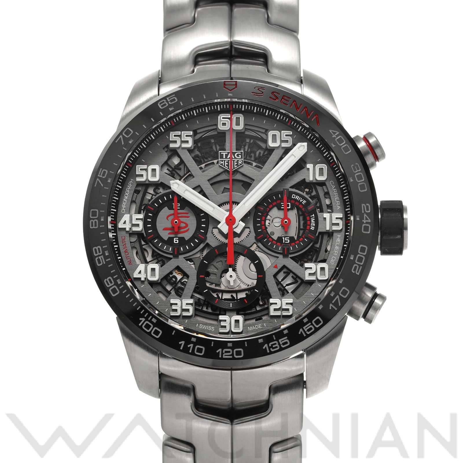 タグ ホイヤー / TAG HEUER カレラ キャリバーホイヤー02 クロノグラフ アイルトン・セナ CBG2013.BA0657 グレー メンズ 時計 【中古】【wristwatch】