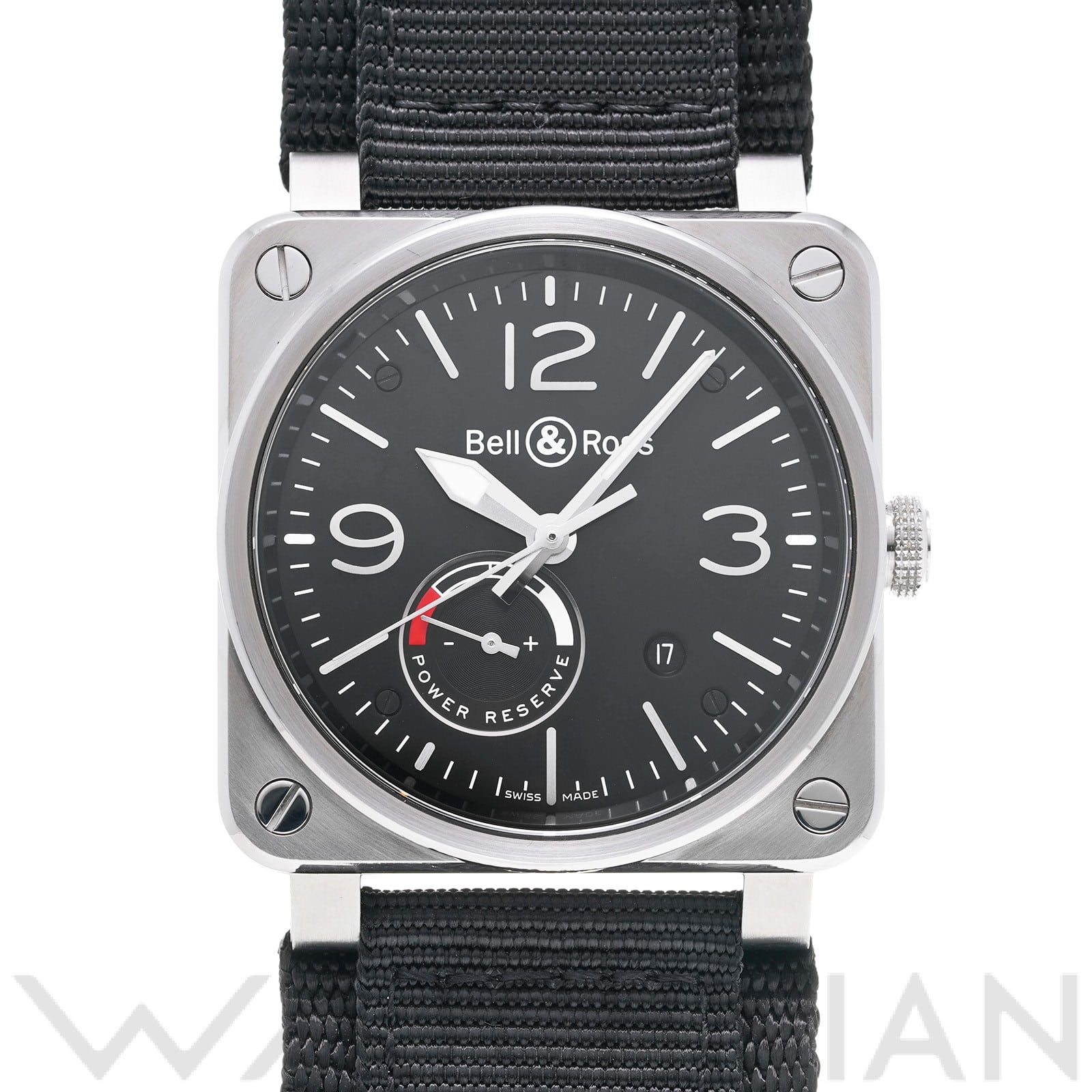 BR 03-97 リザーブ ド マルシェ BR0397-BL-SI/SCA ブラック ベル＆ロス Bell＆Ross メンズ 【中古】