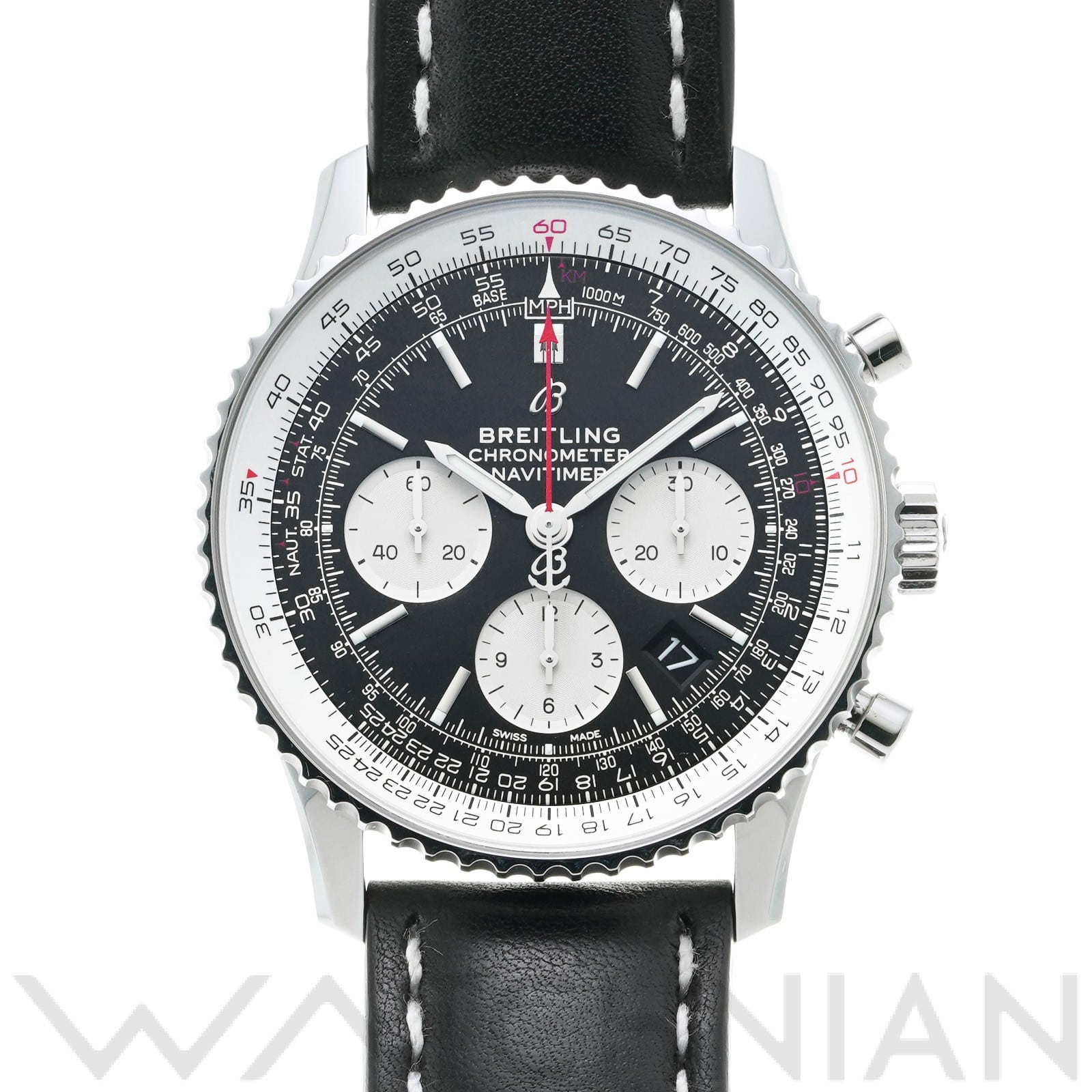 ナビタイマー 1 B01 クロノグラフ 43 AB0121211B1X1 ブラック/シルバー ブライトリング BREITLING メンズ 【中古】
