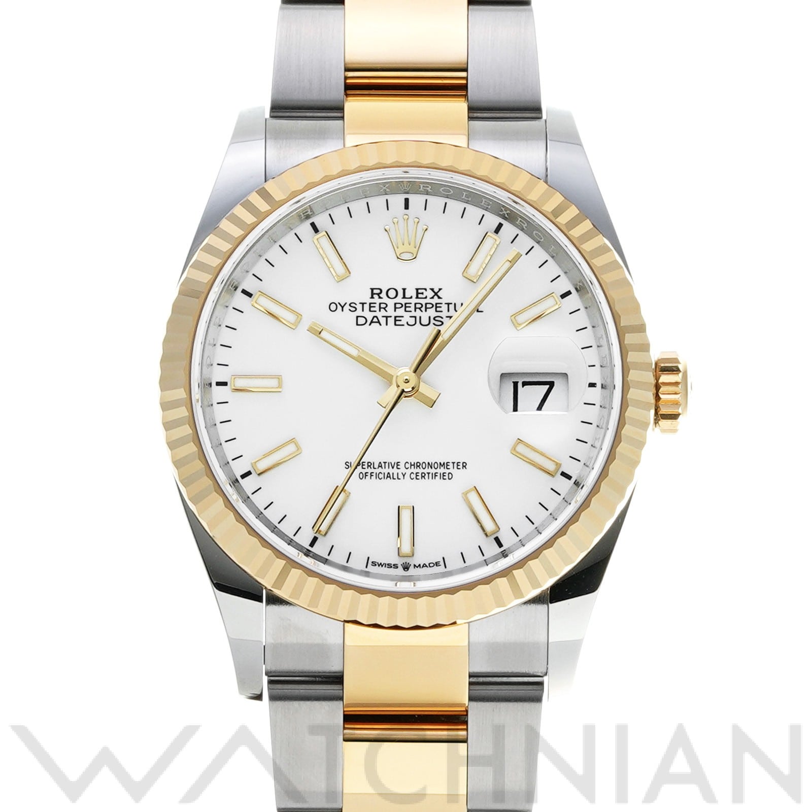 ロレックス デイトジャスト 36 126233 ホワイト メンズ 時計 【中古】【wristwatch】