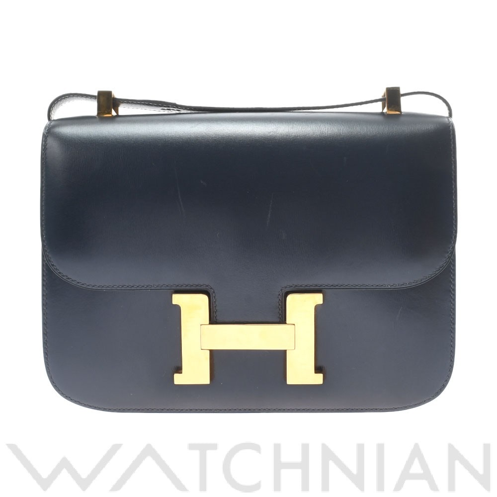 コンスタンス 23 ネイビー/ゴールド金具 ボックスカーフ HERMES エルメス レディース 【中古】:  ブランドバッグ｜WATCHNIAN(ウォッチニアン)公式通販/旧一風騎士