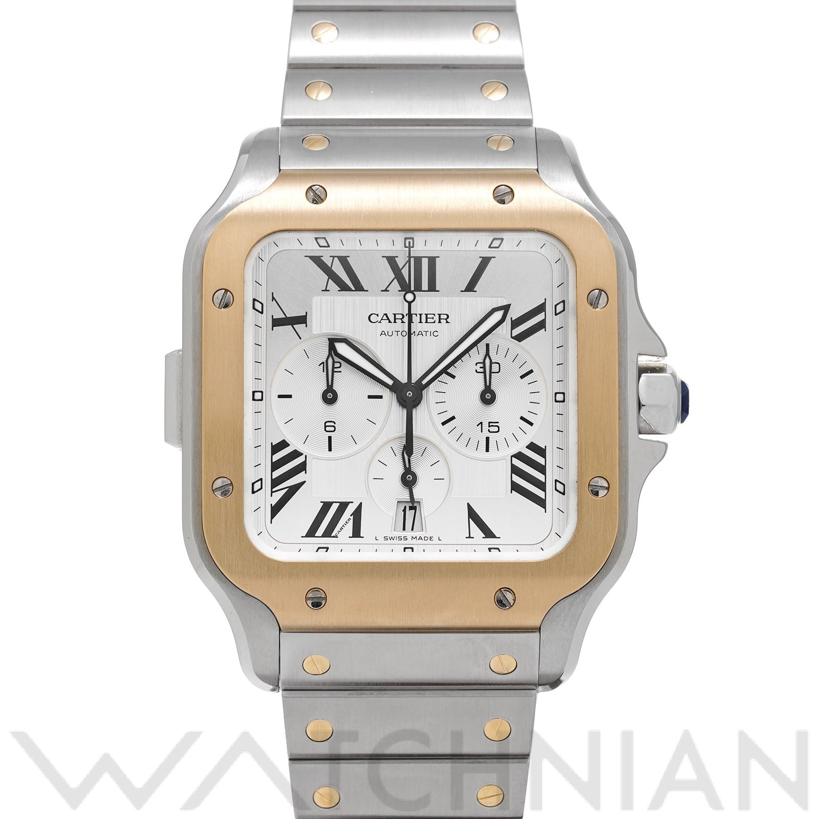 カルティエ / CARTIER サントス ドゥ カルティエ クロノグラフ XL W2SA0008 シルバー メンズ 時計 【中古】【wristwatch】