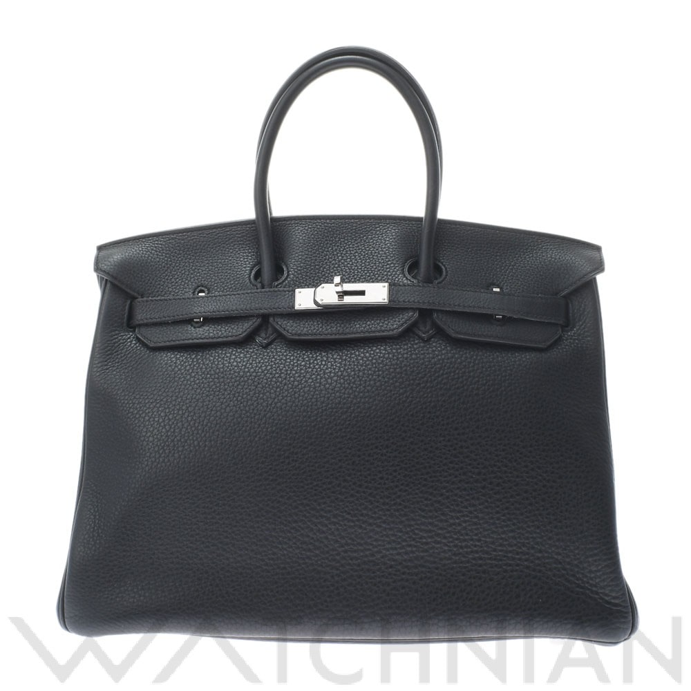 バーキン 35 黒/パラジウム金具 トゴ HERMES エルメス ユニセックス 【中古】
