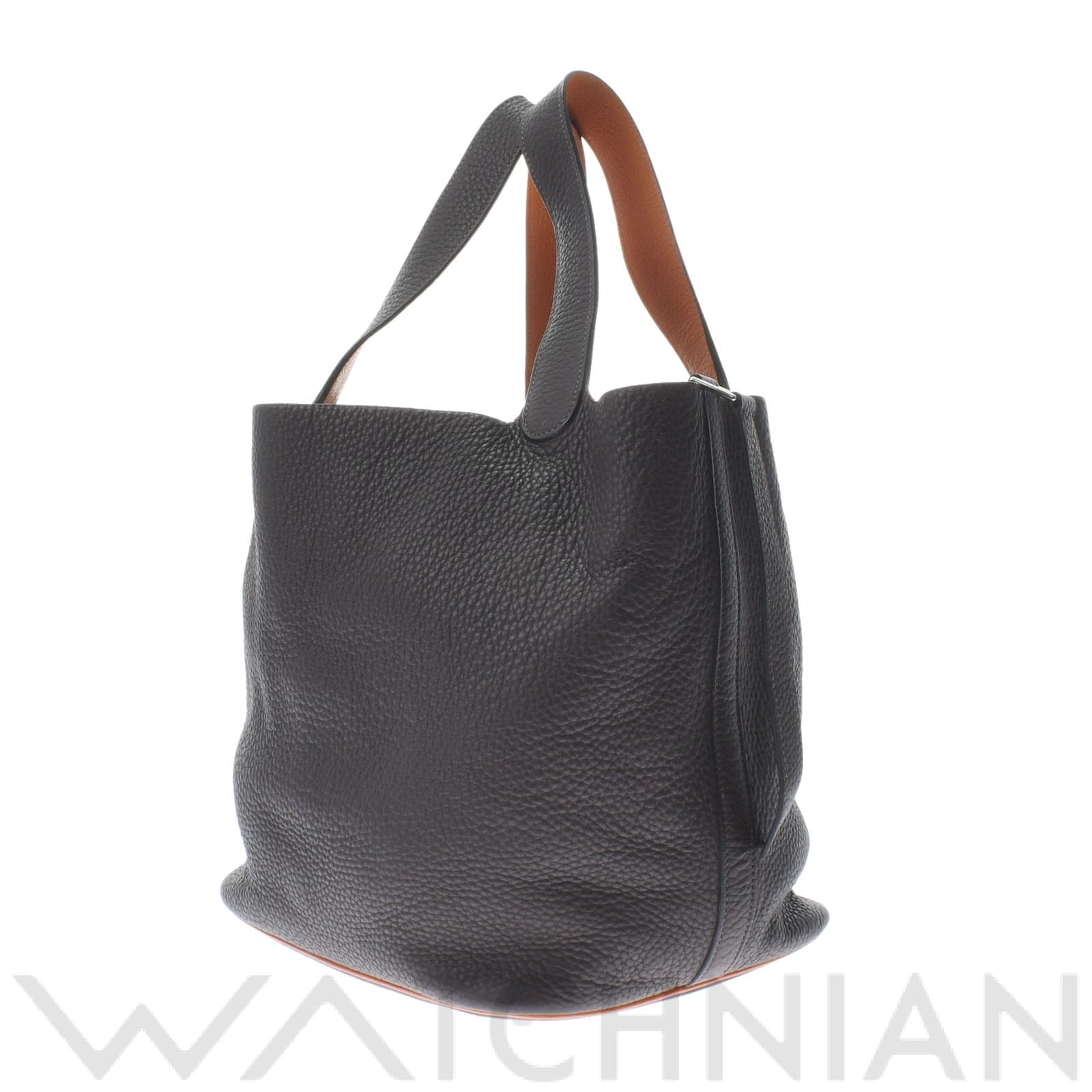 ピコタン GM エヌべ/オレンジ/パラジウム金具(シルバー) トリヨンクレマンス HERMES エルメス レディース 【中古】