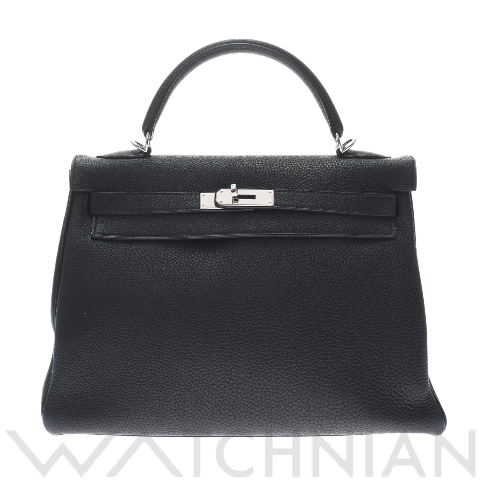 ケリー32 外縫い 2WAY 黒/パラジウム金具 トゴ HERMES エルメス レディース 【中古】