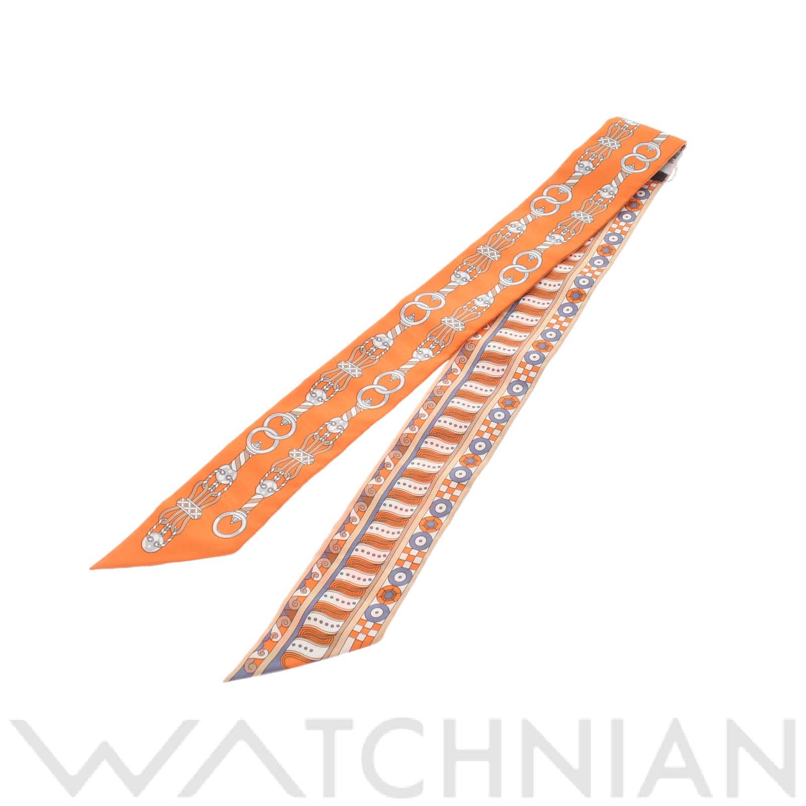 エルメス / HERMES ツイリー MARNAIS EN ROSACE オレンジ/ベージュ シルク100％ レディース 【新品】【other】