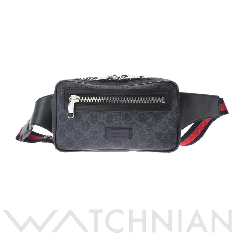 グッチ GGスプリーム ボディバッグ 黒 474293 PVC/レザー レディース バッグ 【中古】【bag】