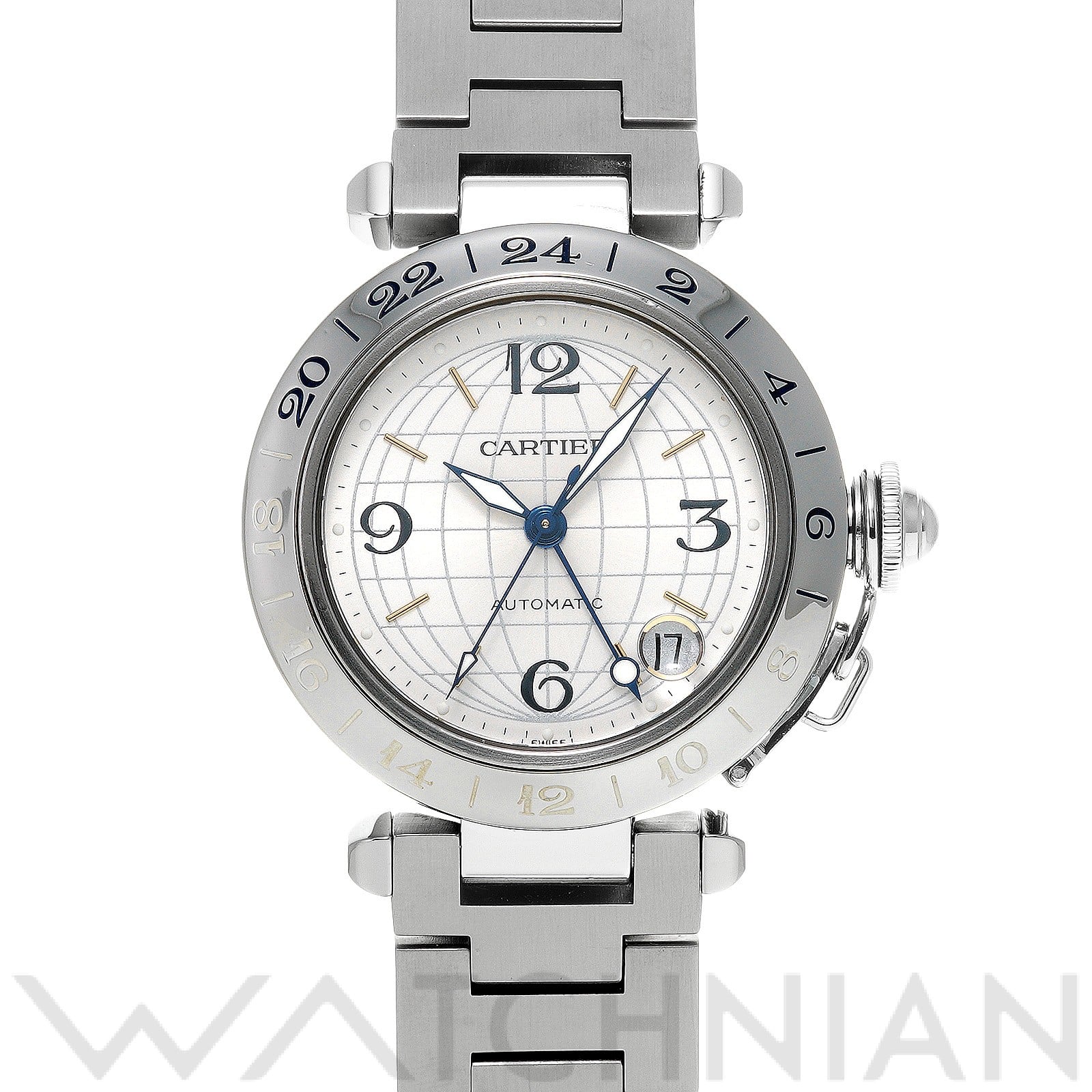 カルティエ / CARTIER パシャC メリディアン GMT W31029M7 シルバー ユニセックス 時計 【中古】【wristwatch】