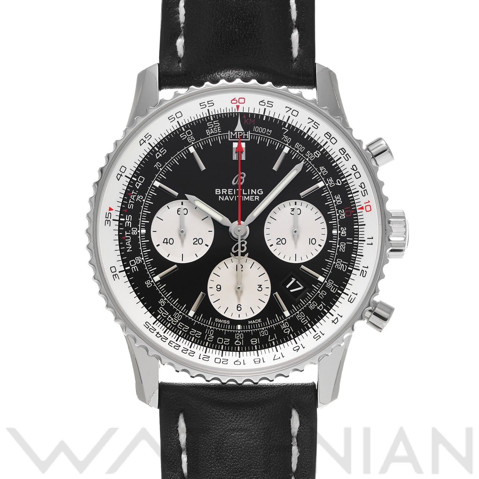 ナビタイマー 1 B01 クロノグラフ 43 AB0121211B1X1 ブラック/シルバー ブライトリング BREITLING メンズ 【中古】