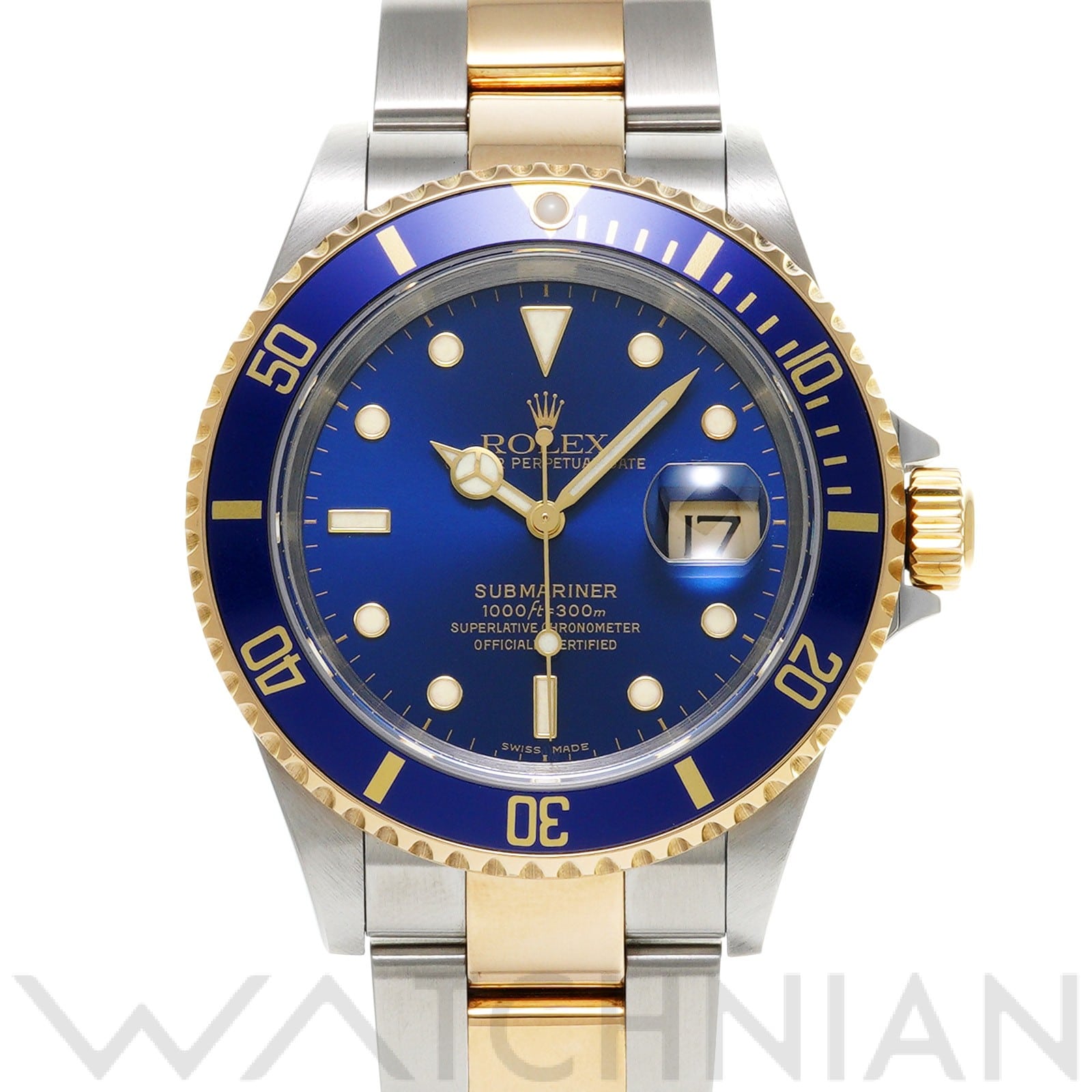 サブマリーナ デイト 16613 Y番(2003年頃製造) ブルー ロレックス ROLEX メンズ 【中古】