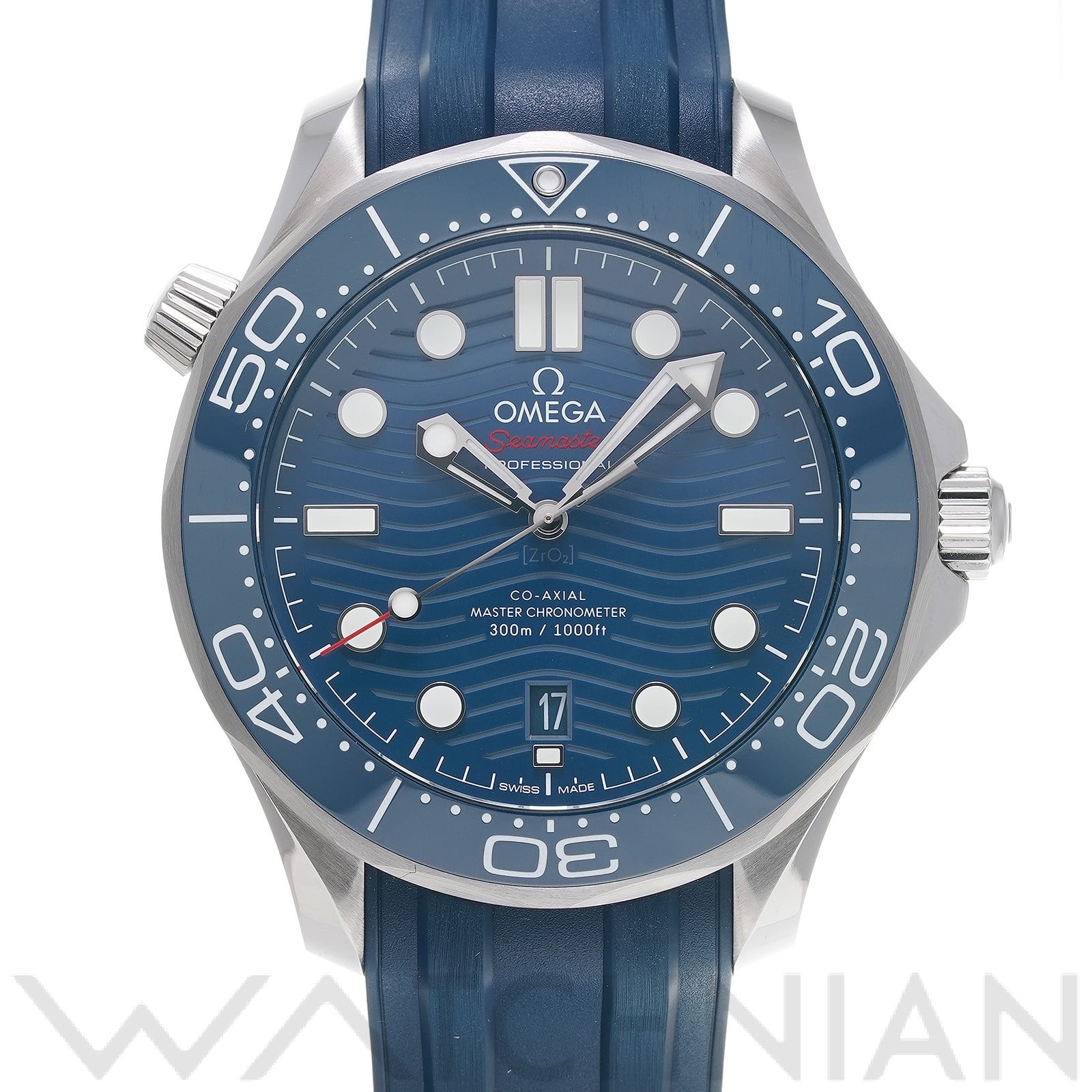 シーマスター ダイバー300 コーアクシャル マスタークロノメーター 210.32.42.20.03.001 ブルー オメガ OMEGA メンズ 【中古】