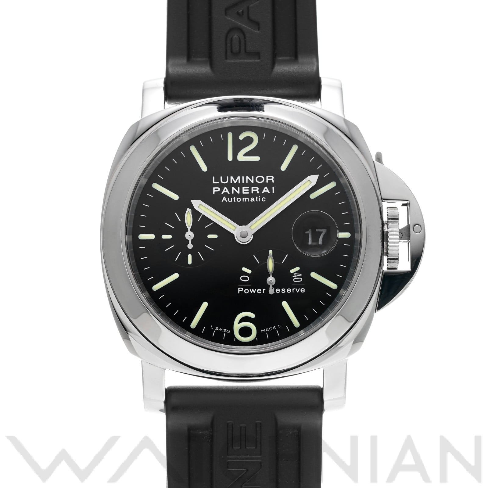 ルミノール パワーリザーブ PAM00090 J番(2007年製造) ブラック パネライ OFFICINE PANERAI メンズ 【中古】