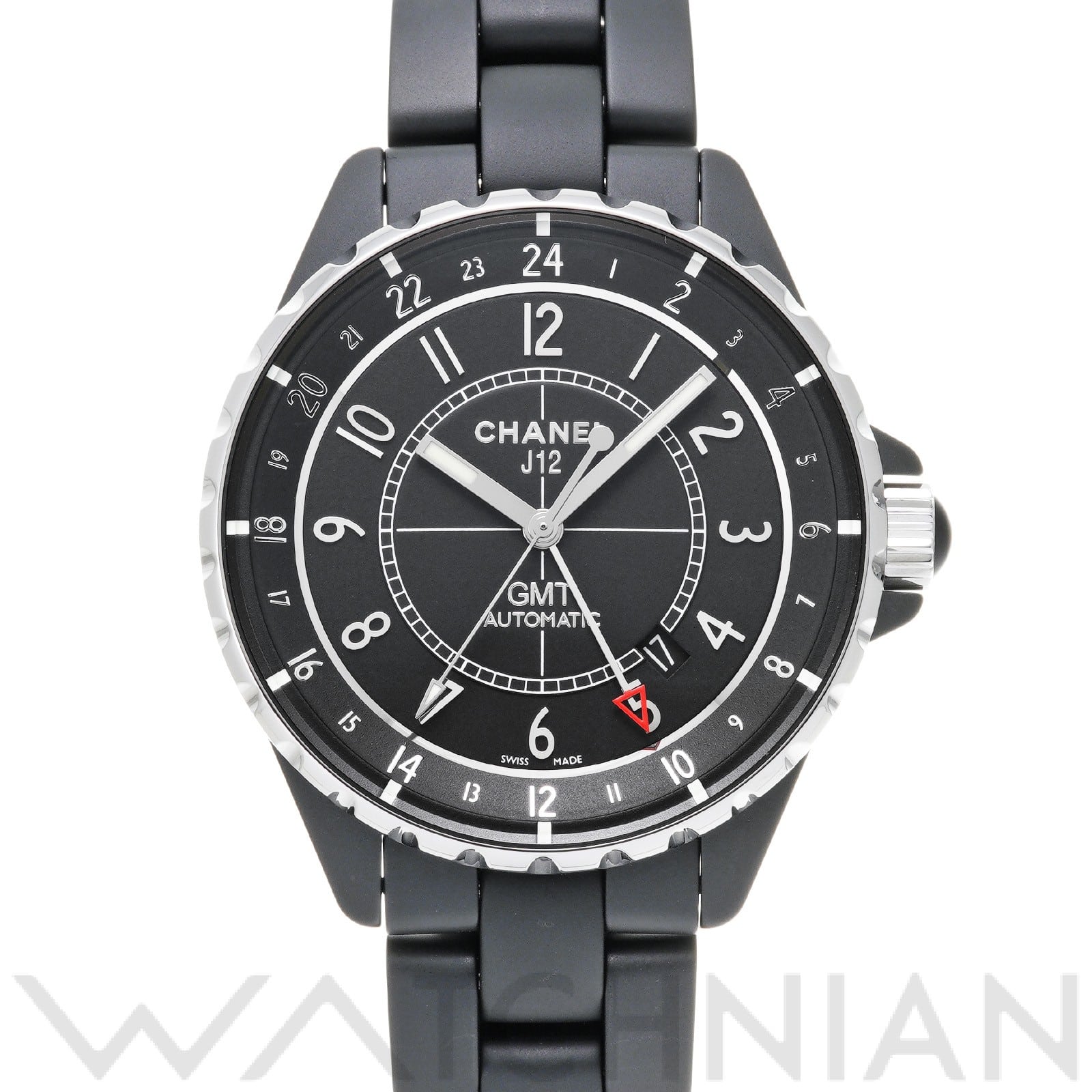 シャネル / CHANEL J12 GMT 41MM H3101 ブラックラッカー メンズ 時計 【中古】【wristwatch】