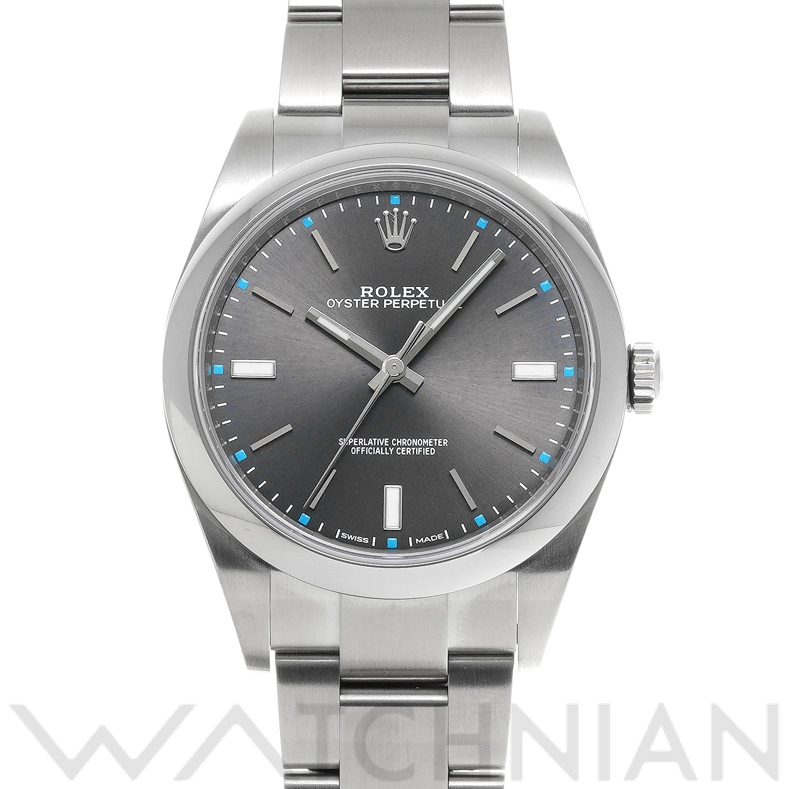 オイスターパーペチュアル 39 114300 ランダムシリアル ダークロジウム ロレックス ROLEX メンズ 【中古】