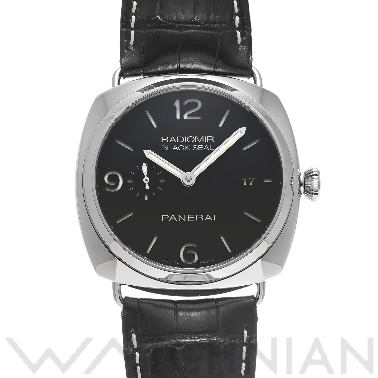 ラジオミール ブラックシール 3デイズ アッチャイオ PAM00388 R番(2015年製造) ブラック パネライ OFFICINE PANERAI メンズ 【中古】