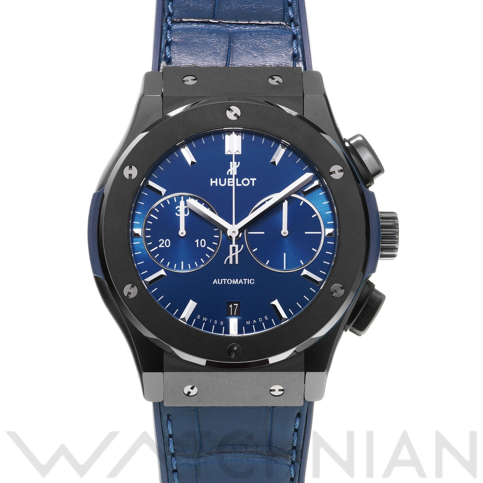 クラシックフュージョン クロノグラフ セラミック ブルー 521.CM.7170.LR ブルー ウブロ HUBLOT メンズ 【中古】